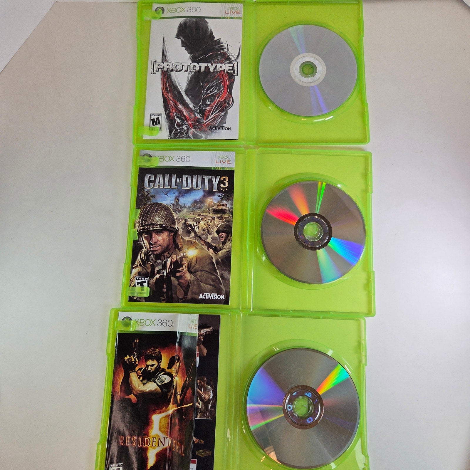 Xbox 360 Lot of 5 Games Shooter Action Adventure Bundle COD3 Res. Evil + more