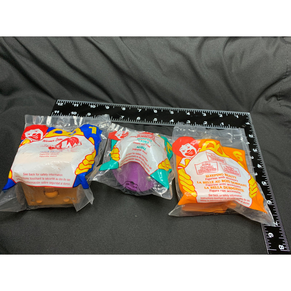 1996 McDonald's Happy Meal Toy Lot Space Jam Mighty Ducks Sleeping Beauty Sealed