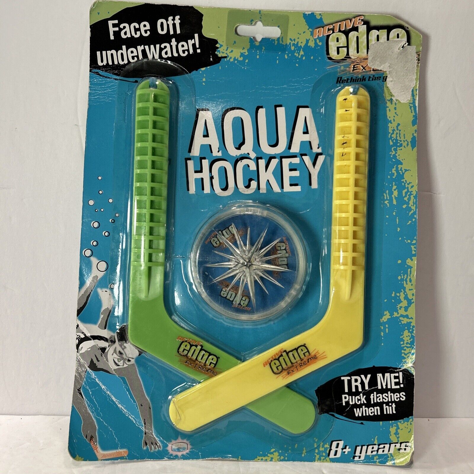 Active Edge Extreme Aqua Hockey Pool Game Light Up Puck New Sealed NIB