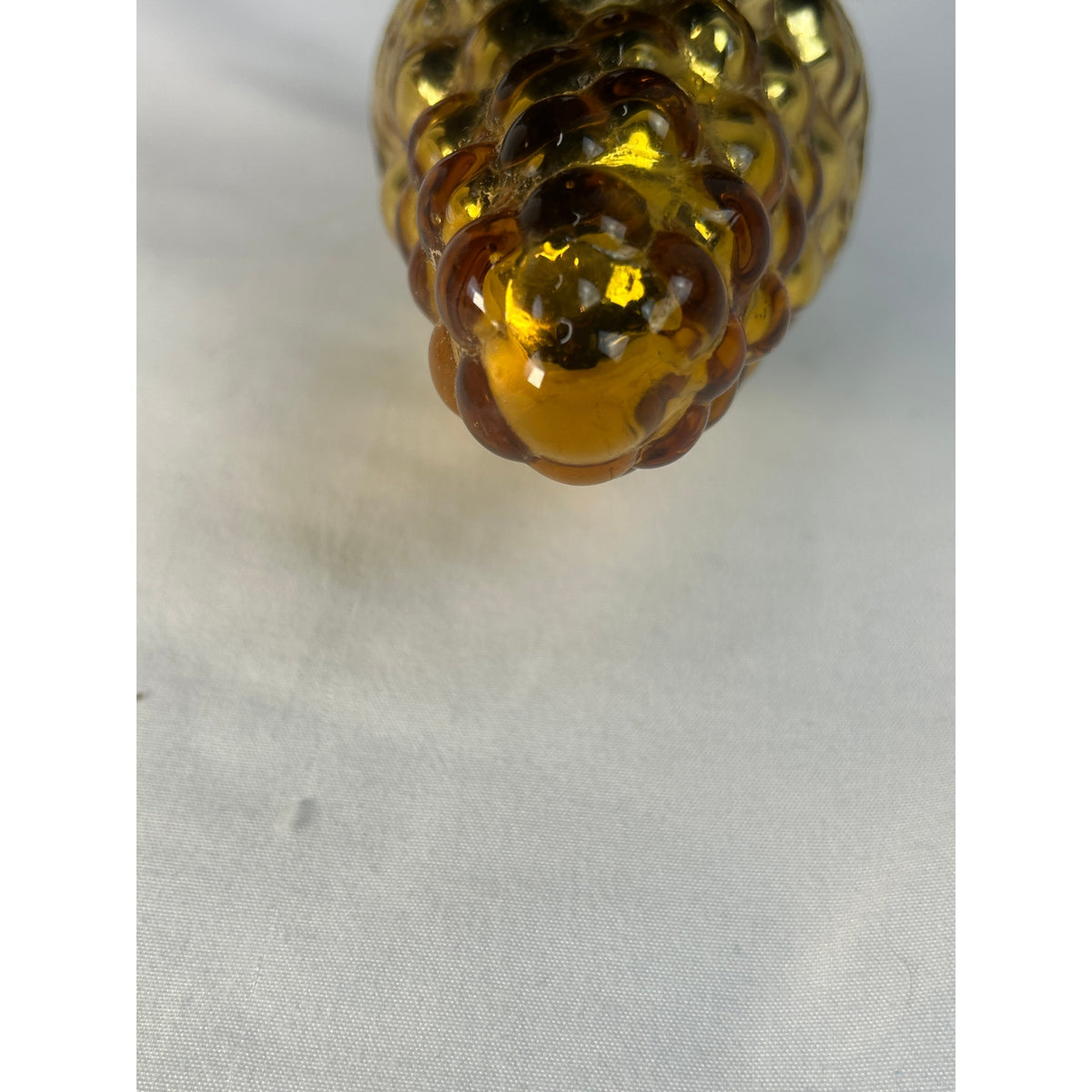 Antique 1800s German Kugel Amber Gold Grape Cluster Christmas Ornament 4"