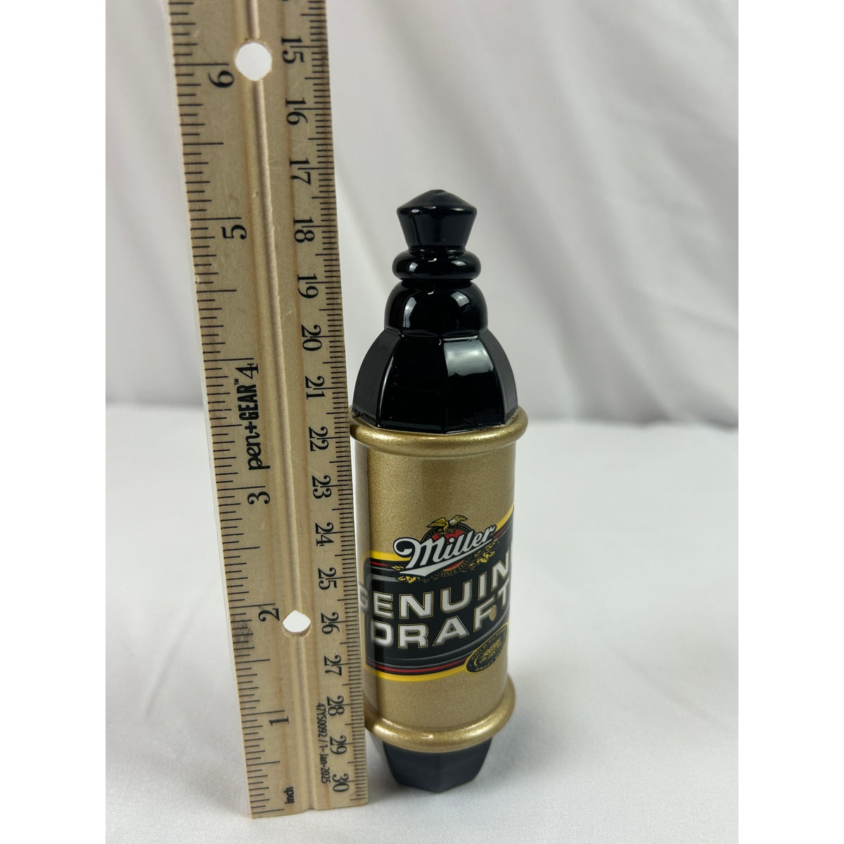 Vintage Miller Genuine Draft MGD Gold Black Beer Tap Handle Breweriana 5 Inch