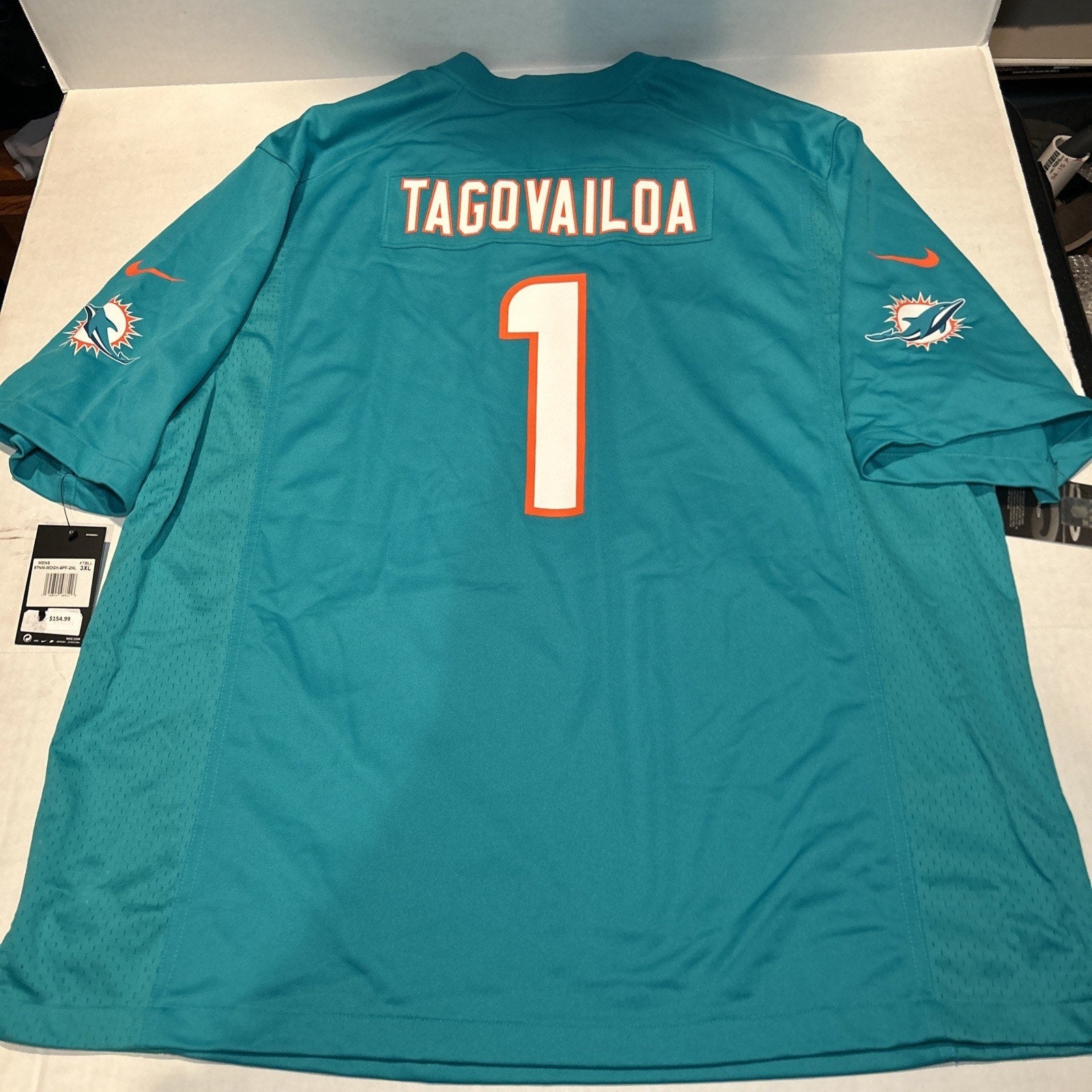 Tua Tagovailoa #1, Miami Dolphins NFL Nike On Field Football Jersey 3XL