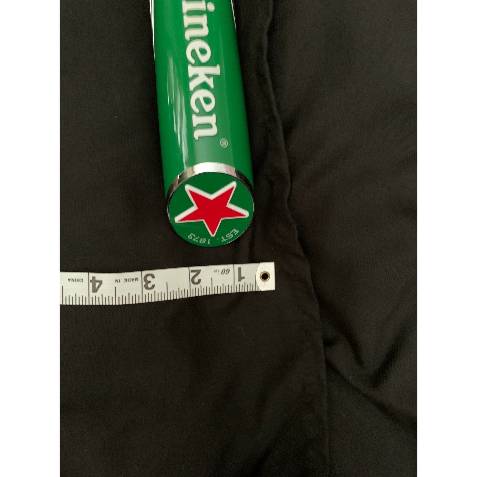 Heineken Beer Tap Handle Green Chrome Red Star Holland 10.5 in Distressed