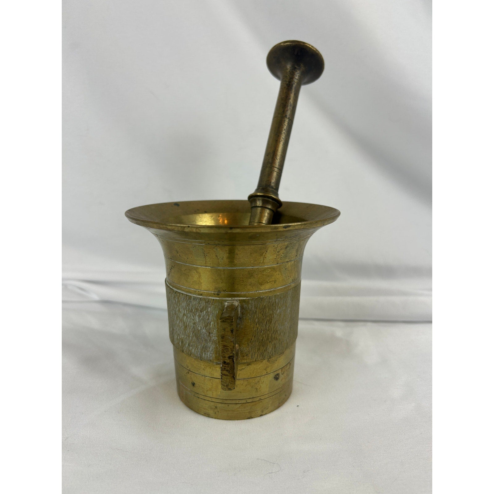 Vintage Brass Mortar and Pestle Apothecary Pharmacy Herb Spice Grinder- numbered