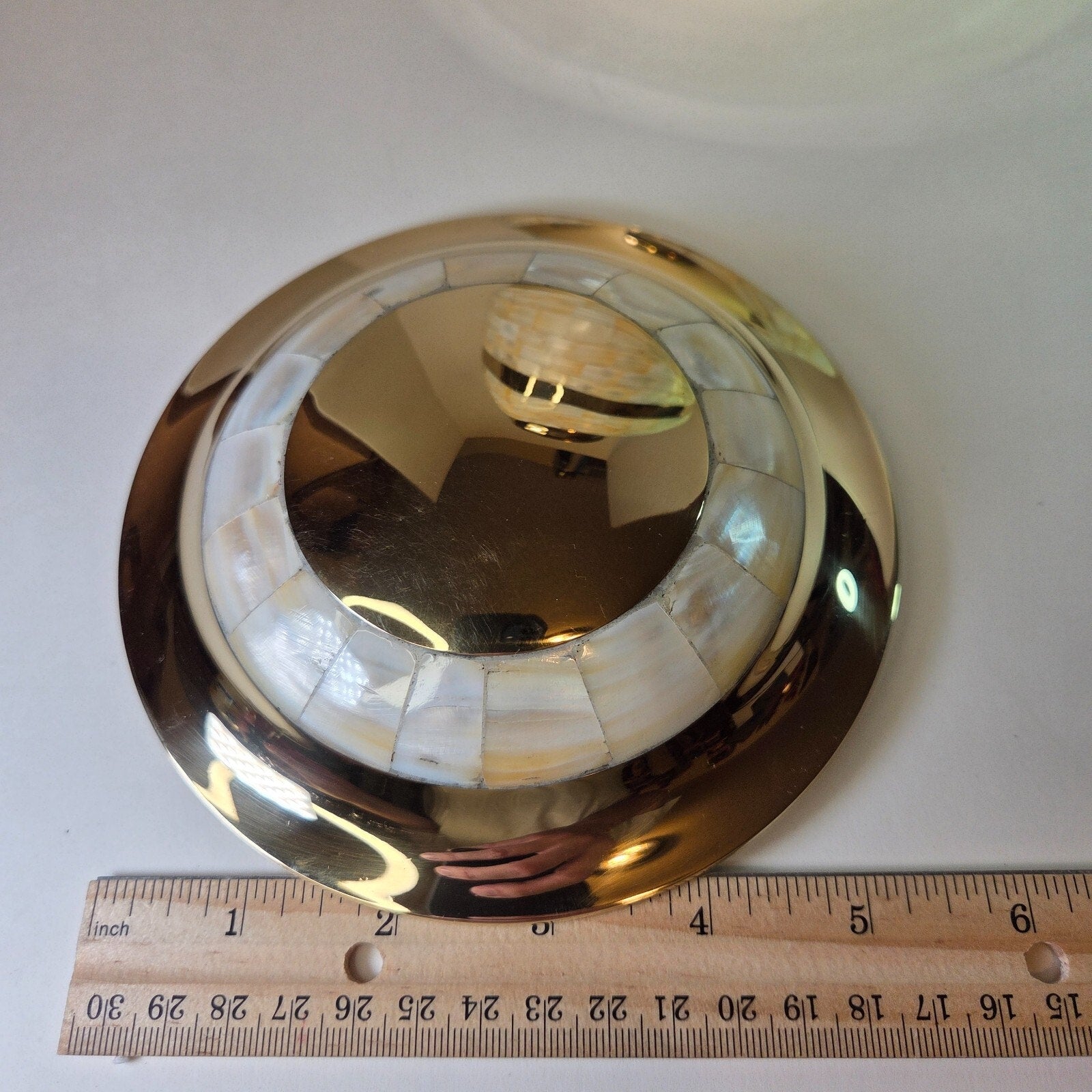 Large 12" Brass Mother of Pearl Cremation Urn for Adult Ashes