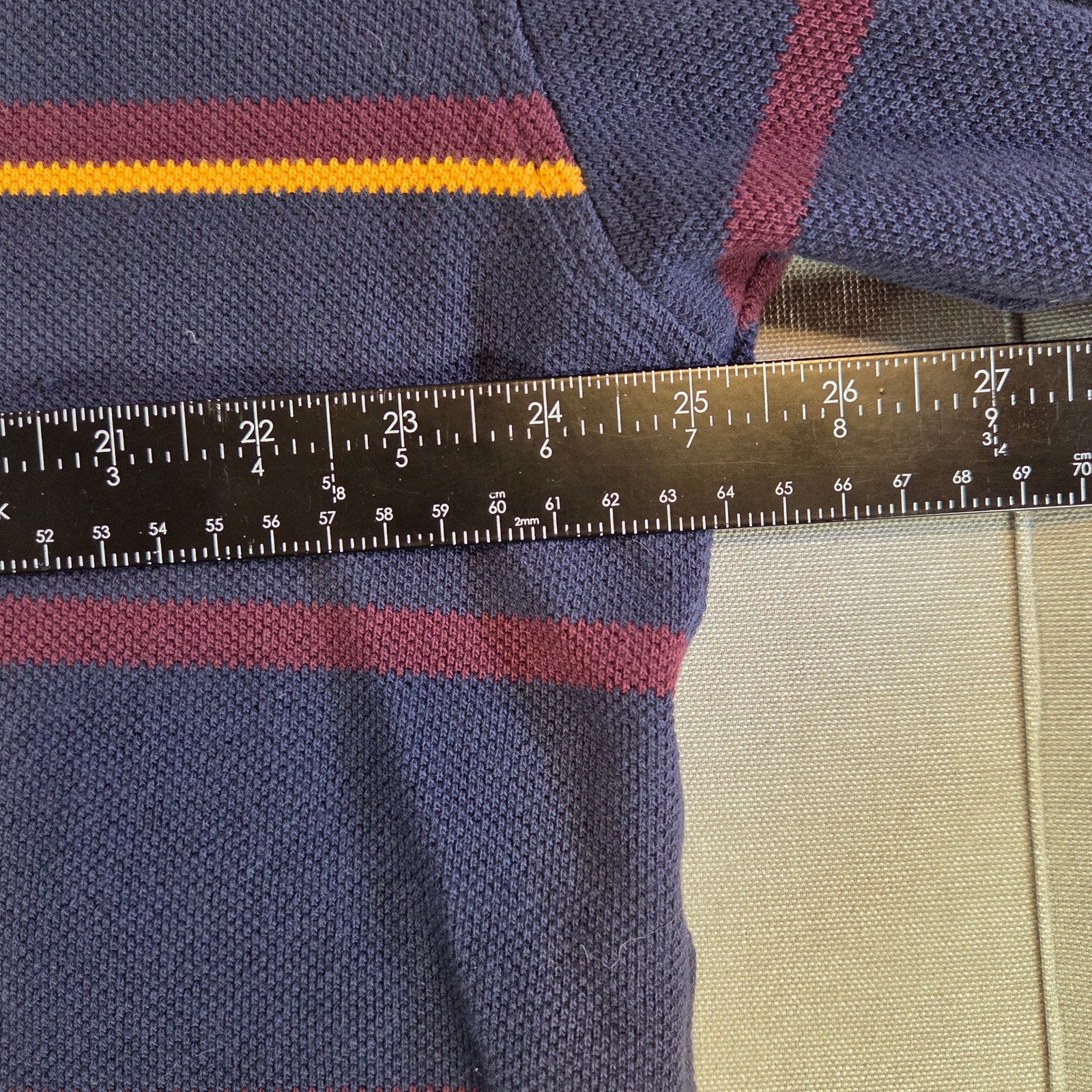 Tommy Hilfiger XXL Sweater Navy Red Stripes Yellow Chest Preppy Cotton Pullover