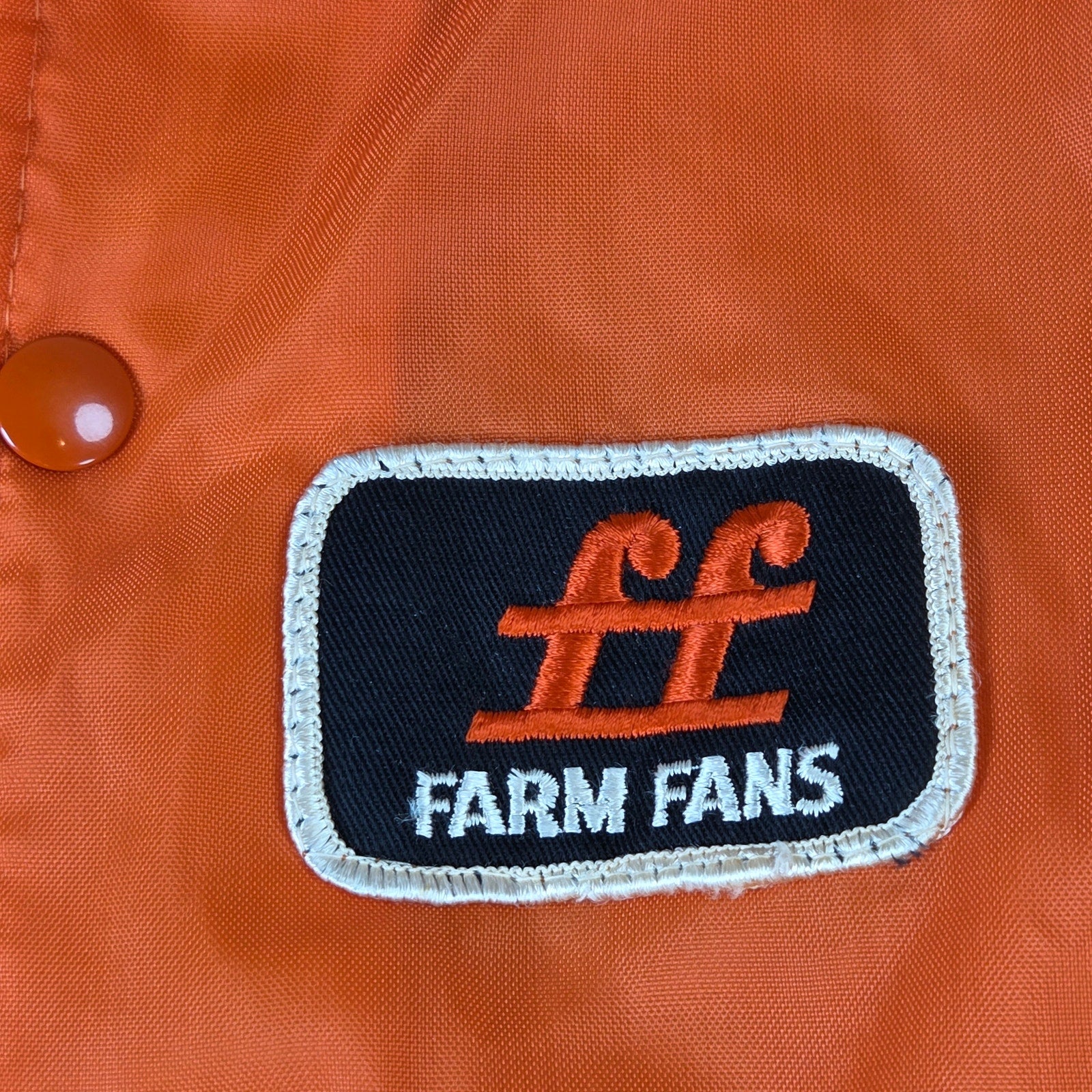 Vintage Swingster Farm Fans Hooded Coach Jacket USA Nylon Mens M Orange