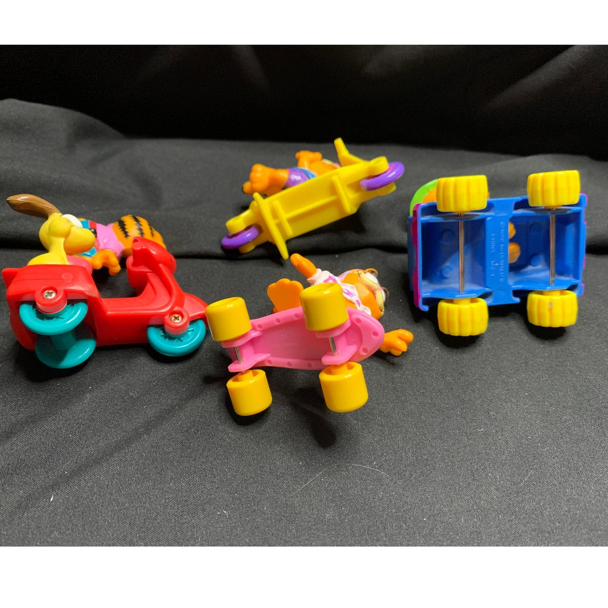 1988 McDonald's Garfield Happy Meal Toys Complete Set of 4 Vintage