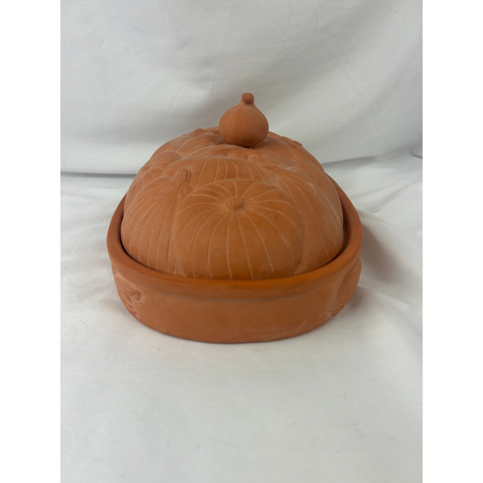 Vintage Pumpkin Covered Serving Dish Boston Warehouse 1994 Ceramic