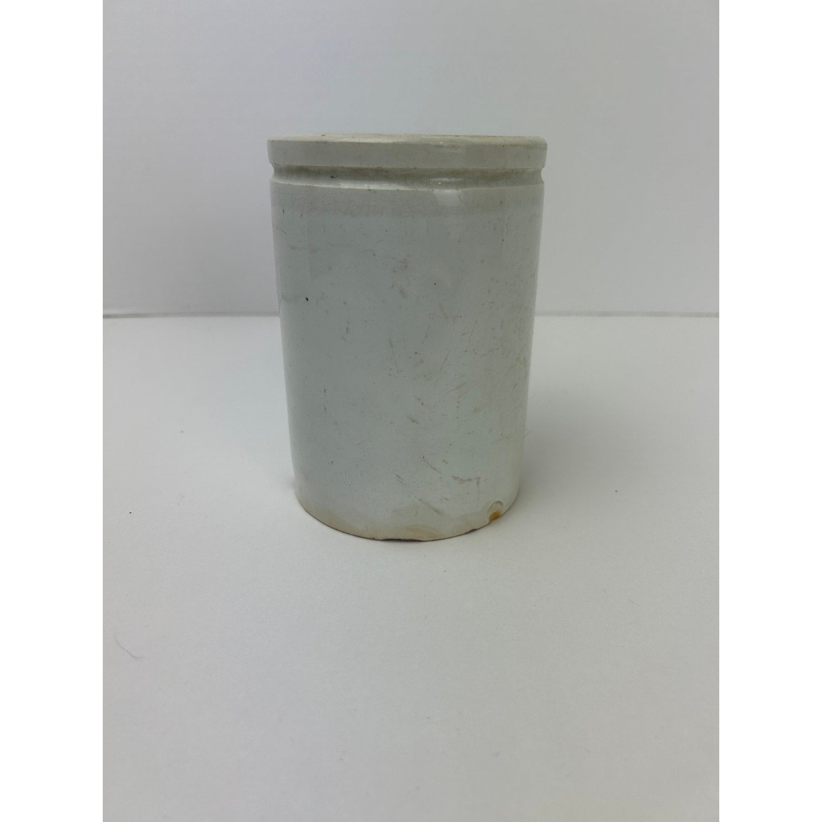 Rare Felix Potin Saindoux French Advertising Ironstone Crock Jar Luneville 1900s