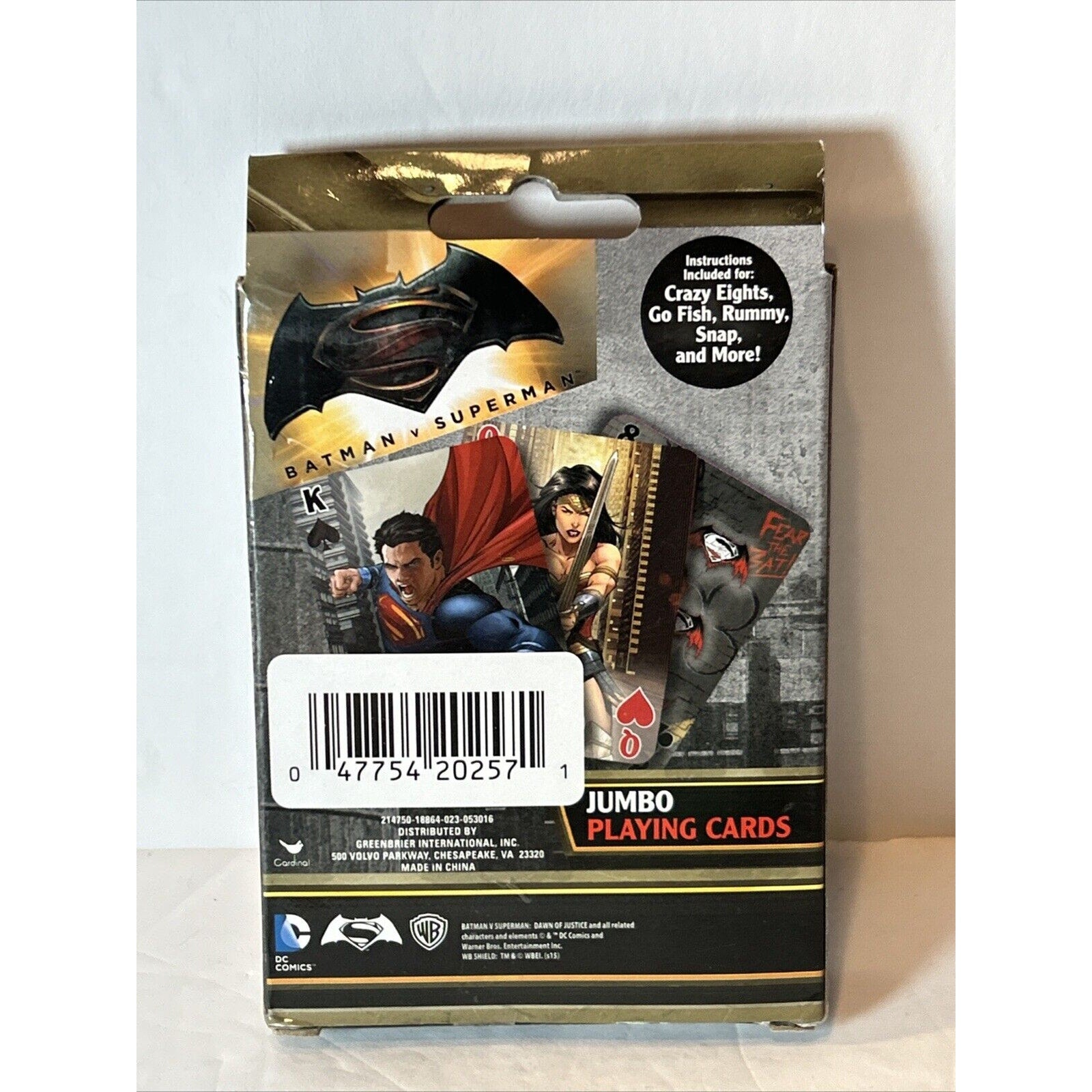 Batman V Superman Jumbo Playing Cards