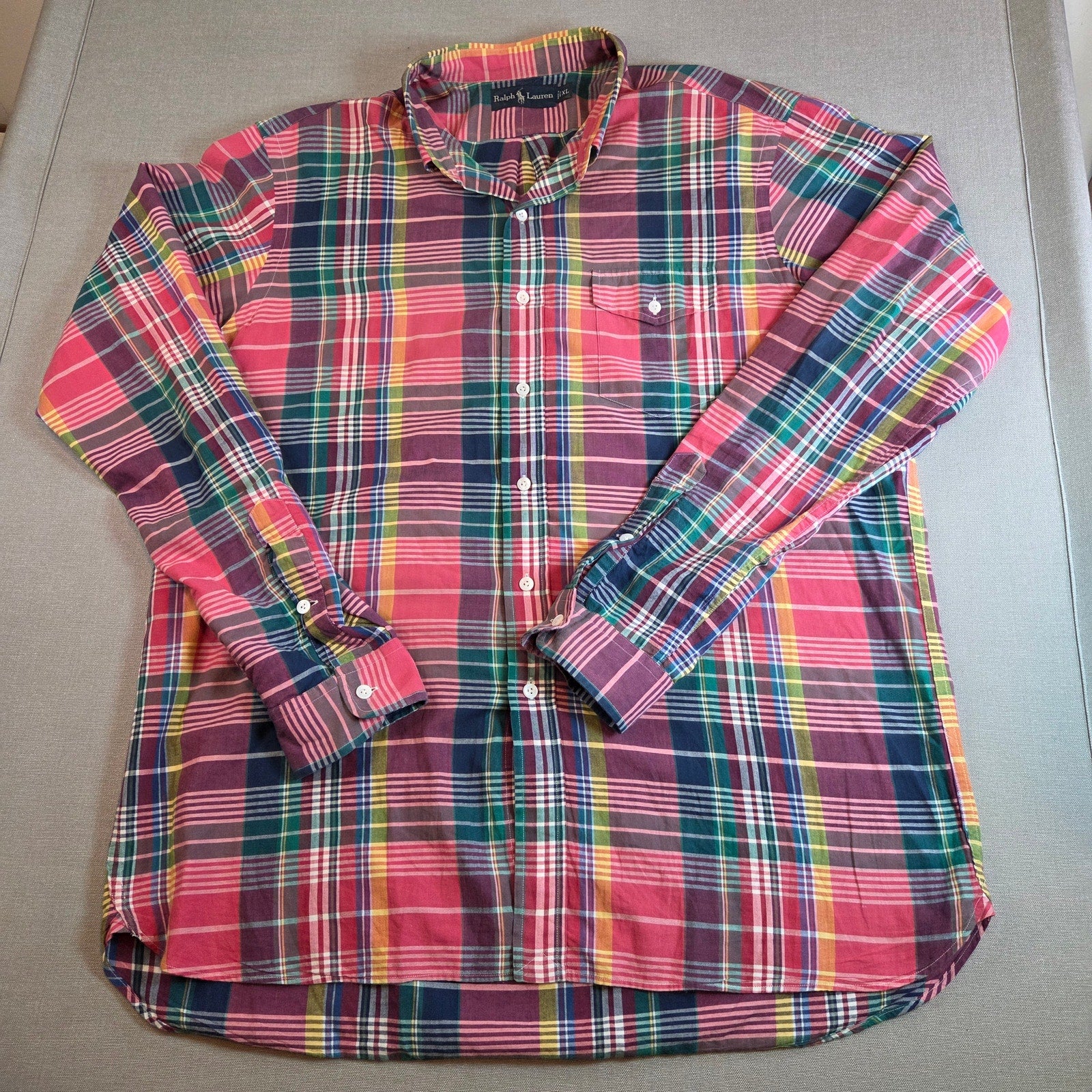 Polo Ralph Lauren XL Plaid Cotton Button Down Shirt Long Sleeve Multicolor