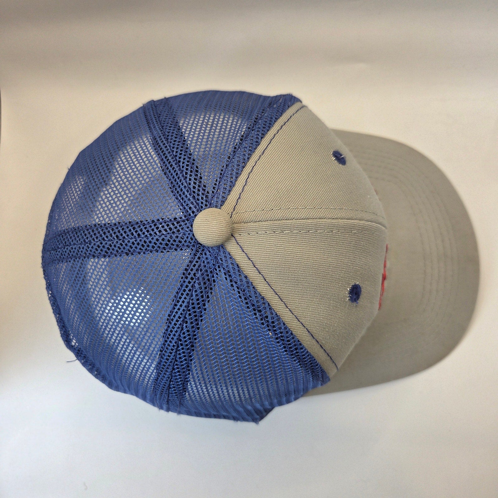 Hamm's Beer Trucker Snapback Hat Outdoor Cap Gray Blue Mesh OSFM Adjustable 2018