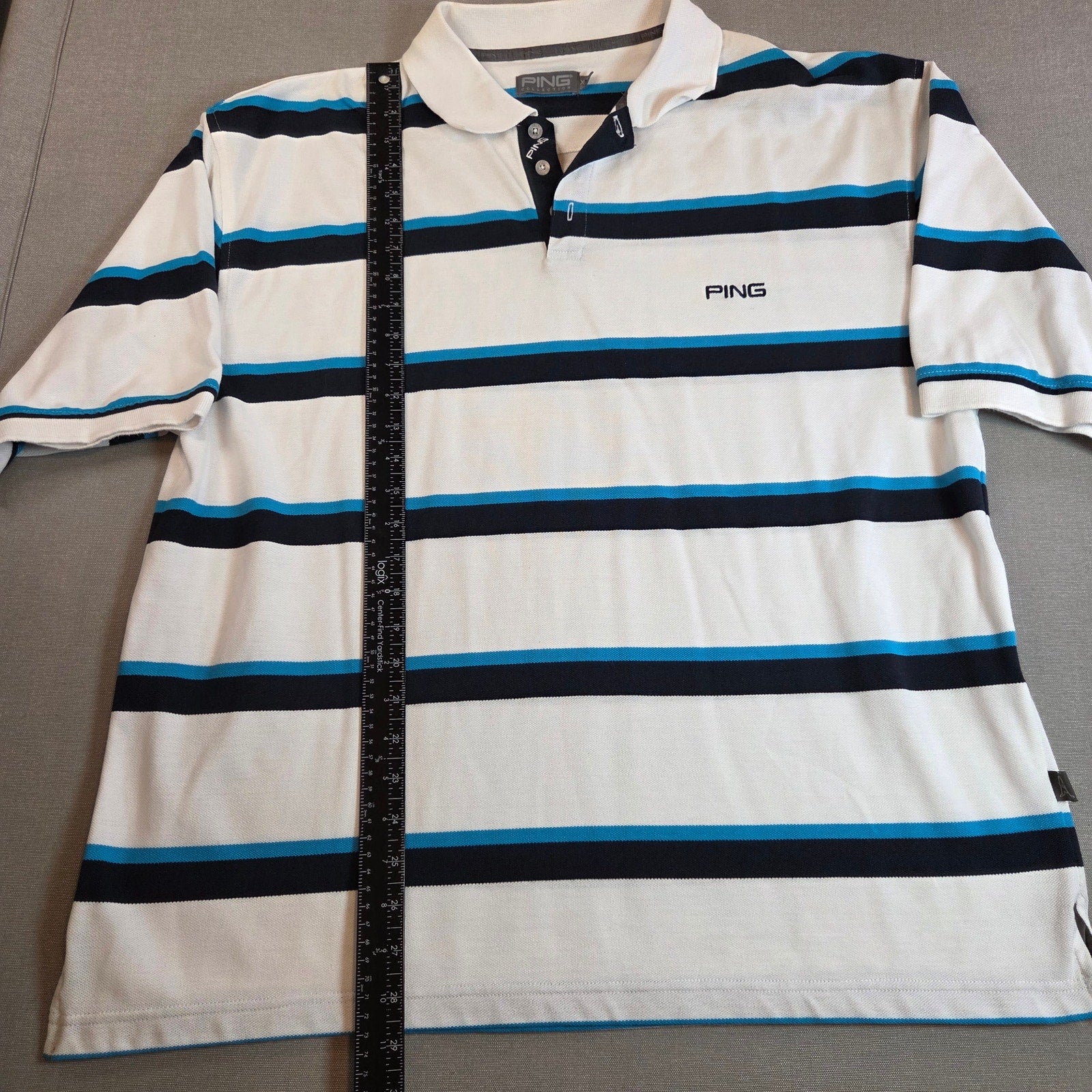 PING Collection Stripe Golf Polo Shirt Men’s XXL Cotton Blend Performance Top
