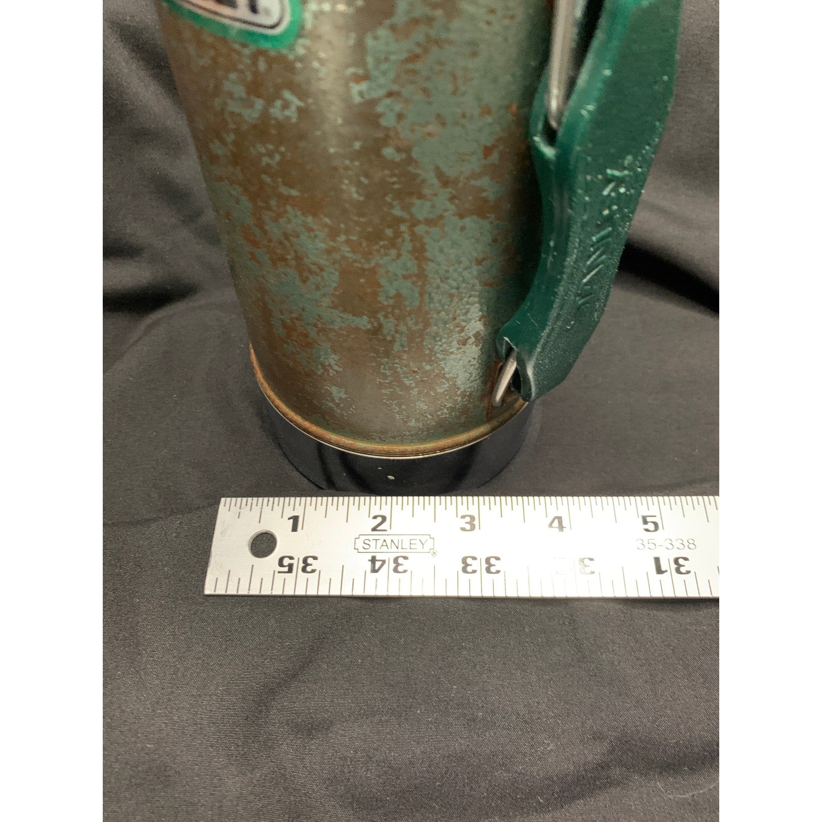 1987 Aladdin Stanley A-1350B 24oz Wide Mouth Thermos USA Green Vintage