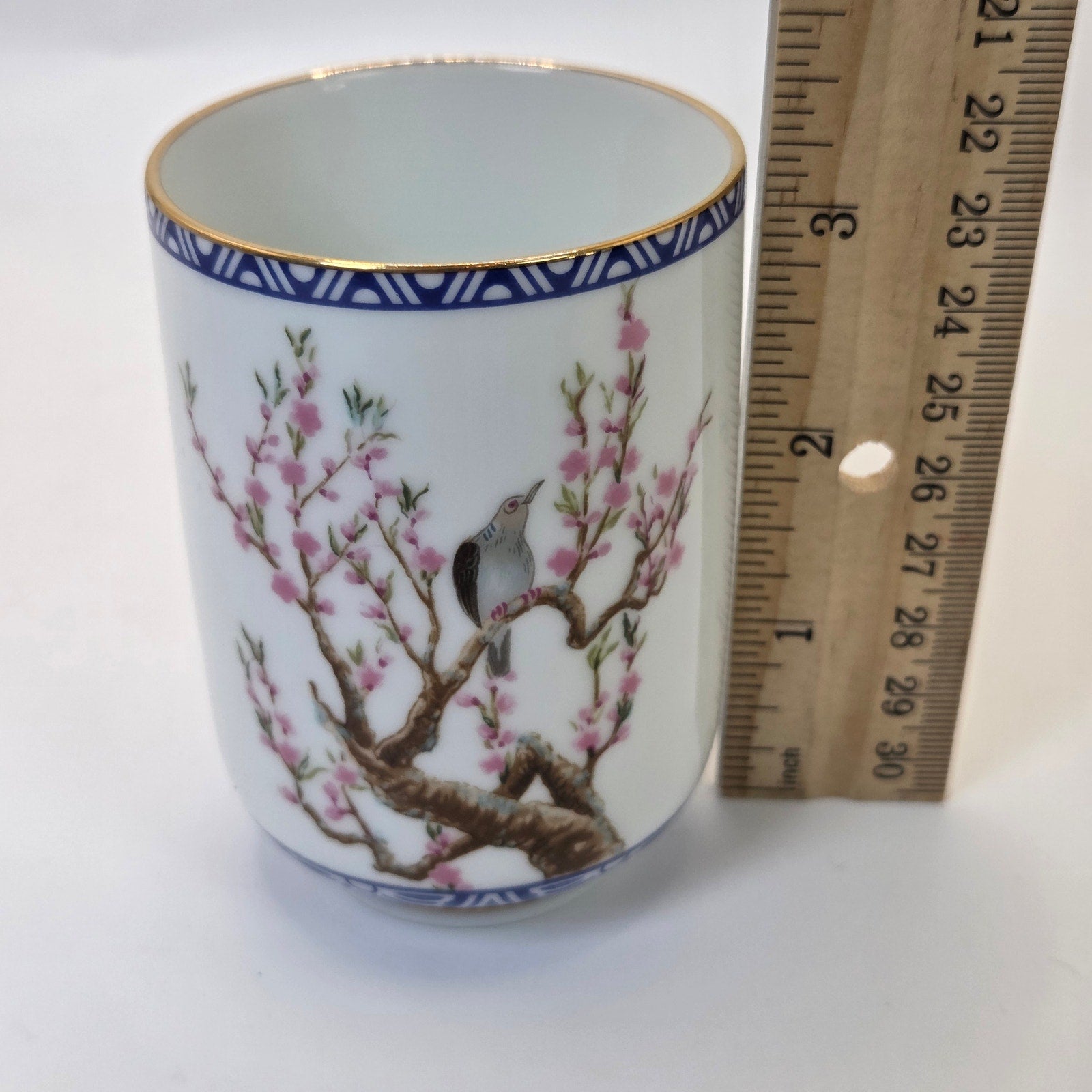 Franklin Porcelain Birds Blossoms Tea Cup 1985 Japan Porcelain Vintage