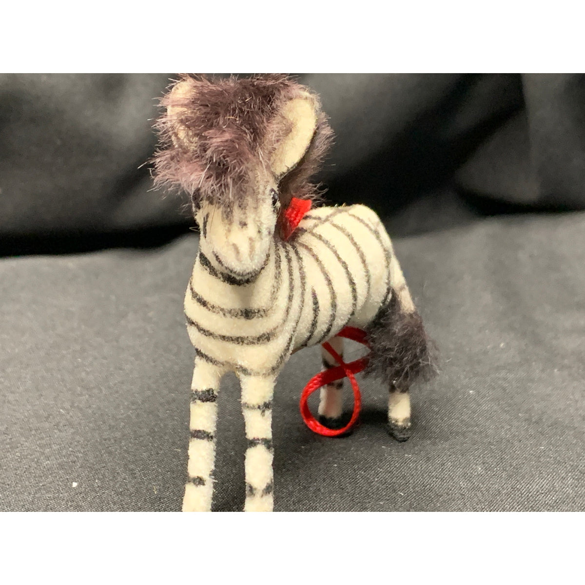 Vintage Wagner Handwork Flocked Zebra Figurine West Germany 1983-1990