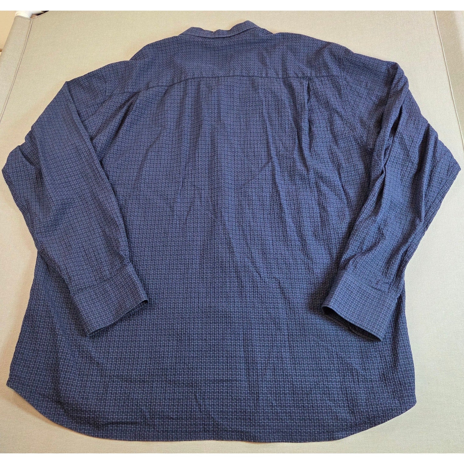 Tommy Bahama Blue Silk Cotton Shirt XL Textured Button Down Long Sleeve