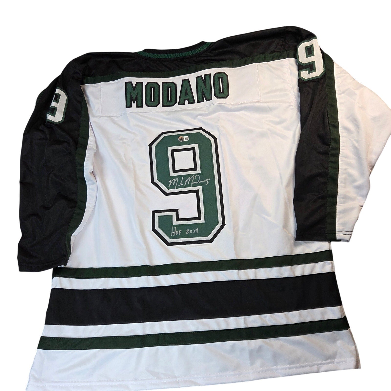 Mike Modano Signed Dallas Stars Jersey HOF 2014 Beckett Witness Auto