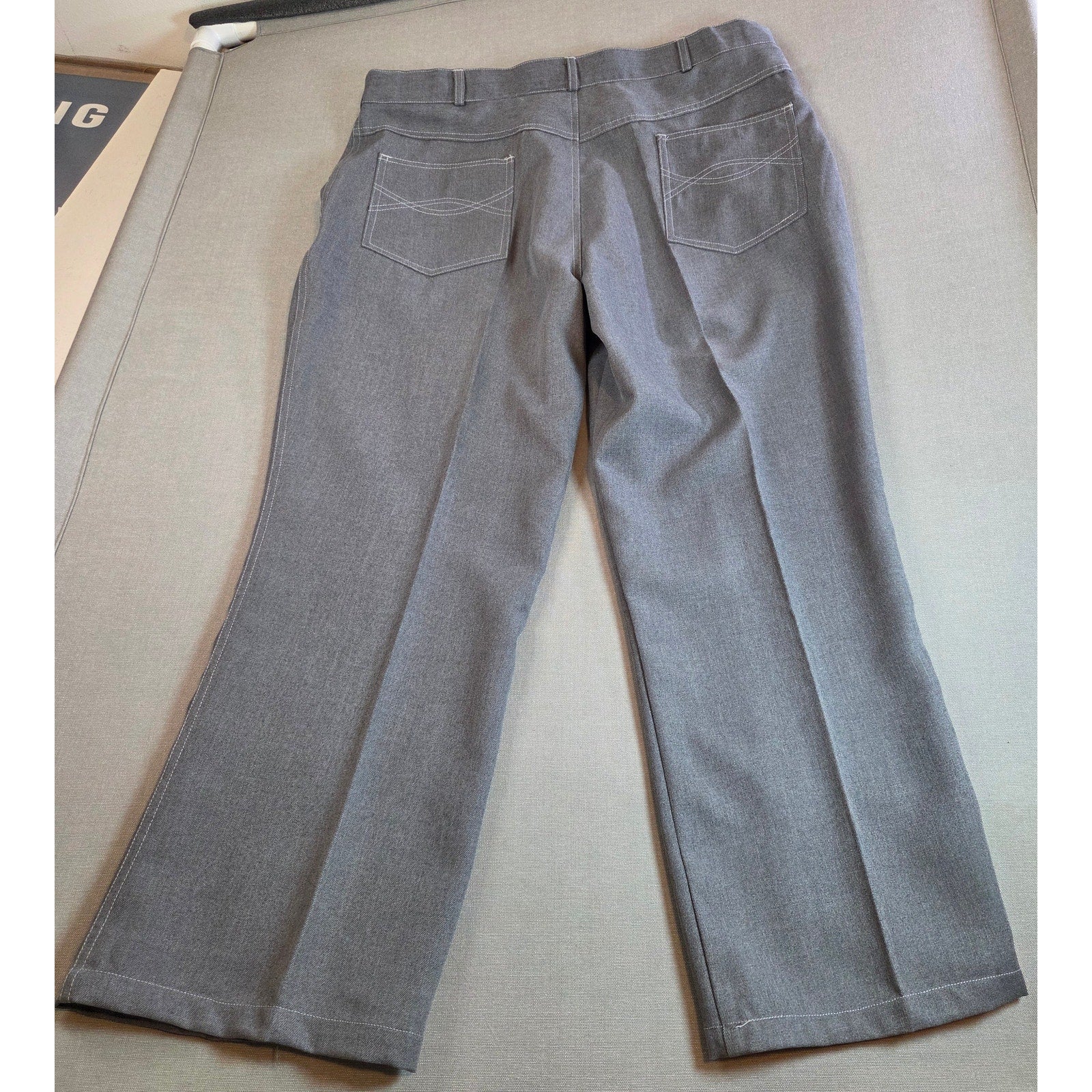 Haband Men’s Dress Slacks 37x27 Gray Polyester Permanent Press Pants