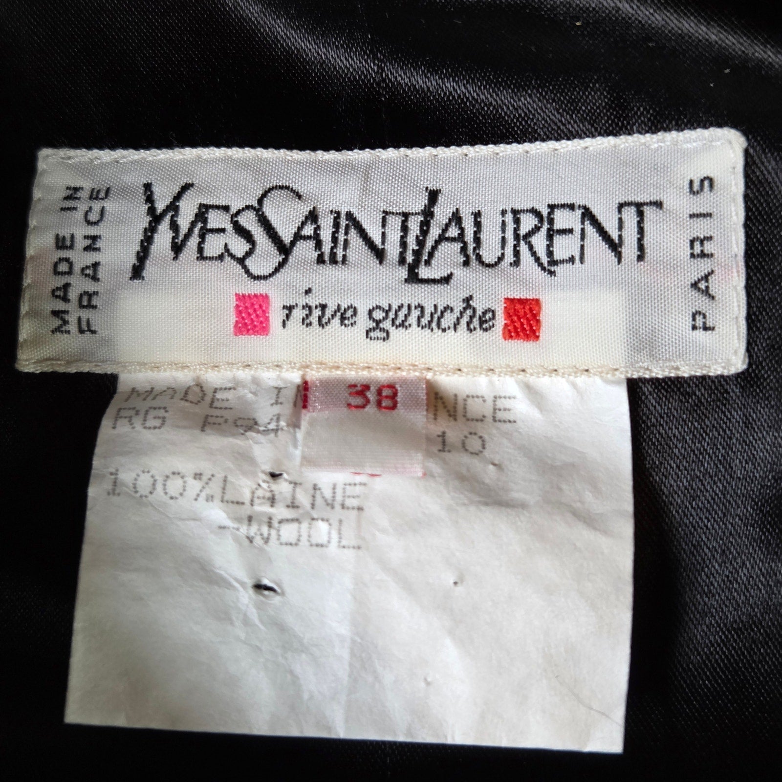 Vintage Yves Saint Laurent Rive Gauche 1994 Tartan Wool Jacket Velvet Trim FR38