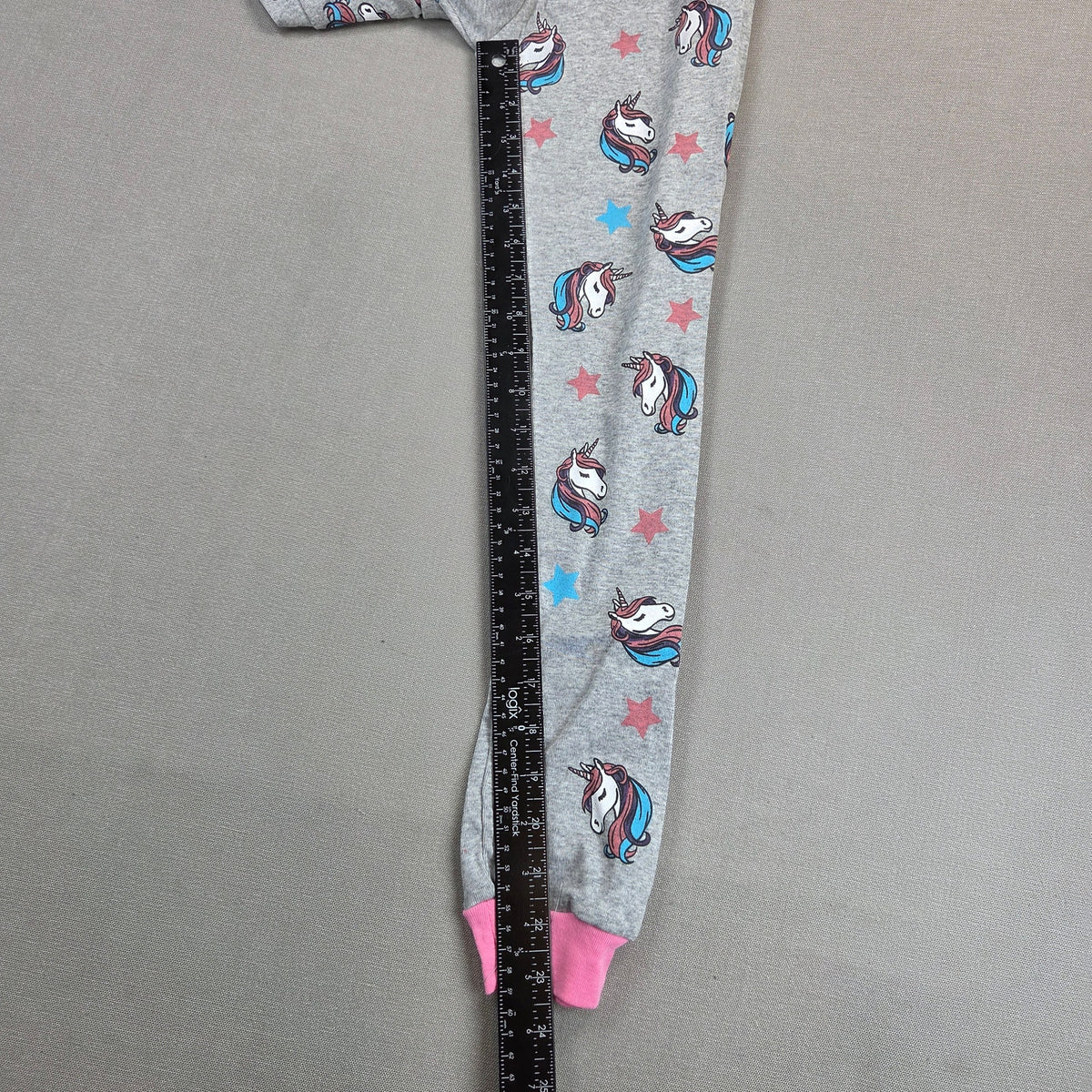 Bebebear Girls Size 10 Unicorn Pajama Set Gray Pink Cotton Snug Fit 2 Piece