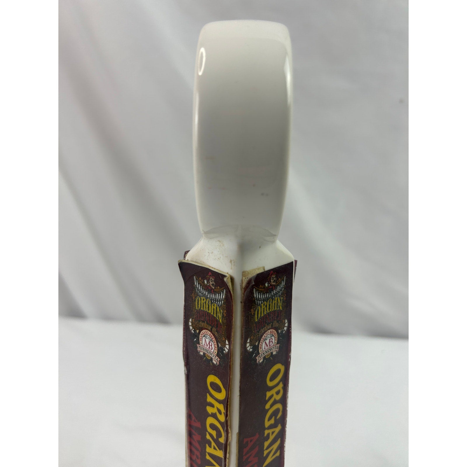 Mankato Brewery Organ Grinder Amber Ale Ceramic Beer Tap Handle Minnesota
