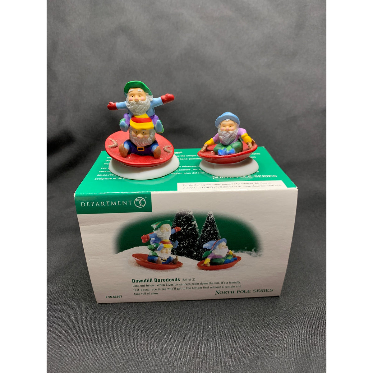 Department 56 Downhill Daredevils 56707 North Pole Set of 2 Retired Box