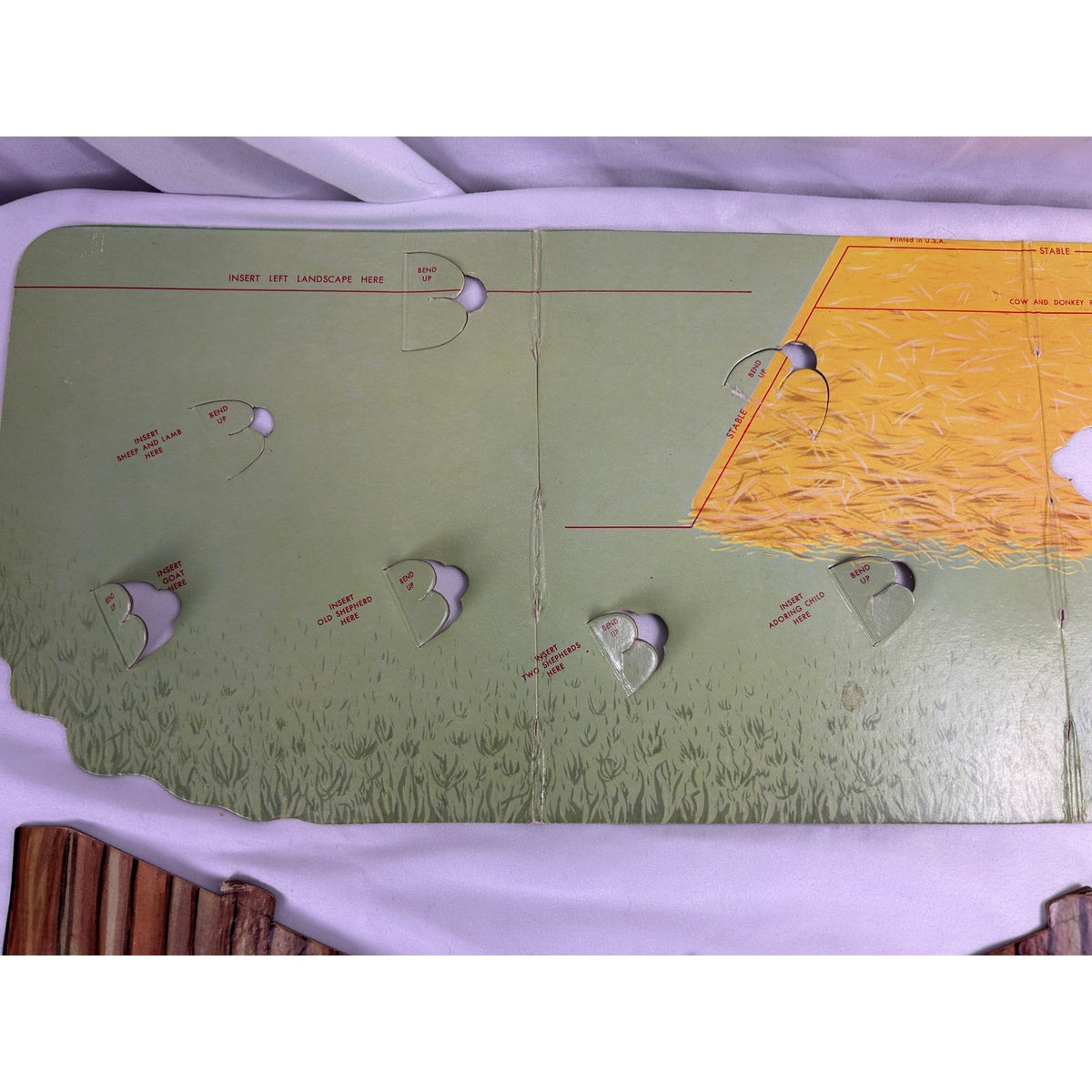 Vintage 1950s Christmas Manger Set No 743 Cardboard Nativity Complete Box