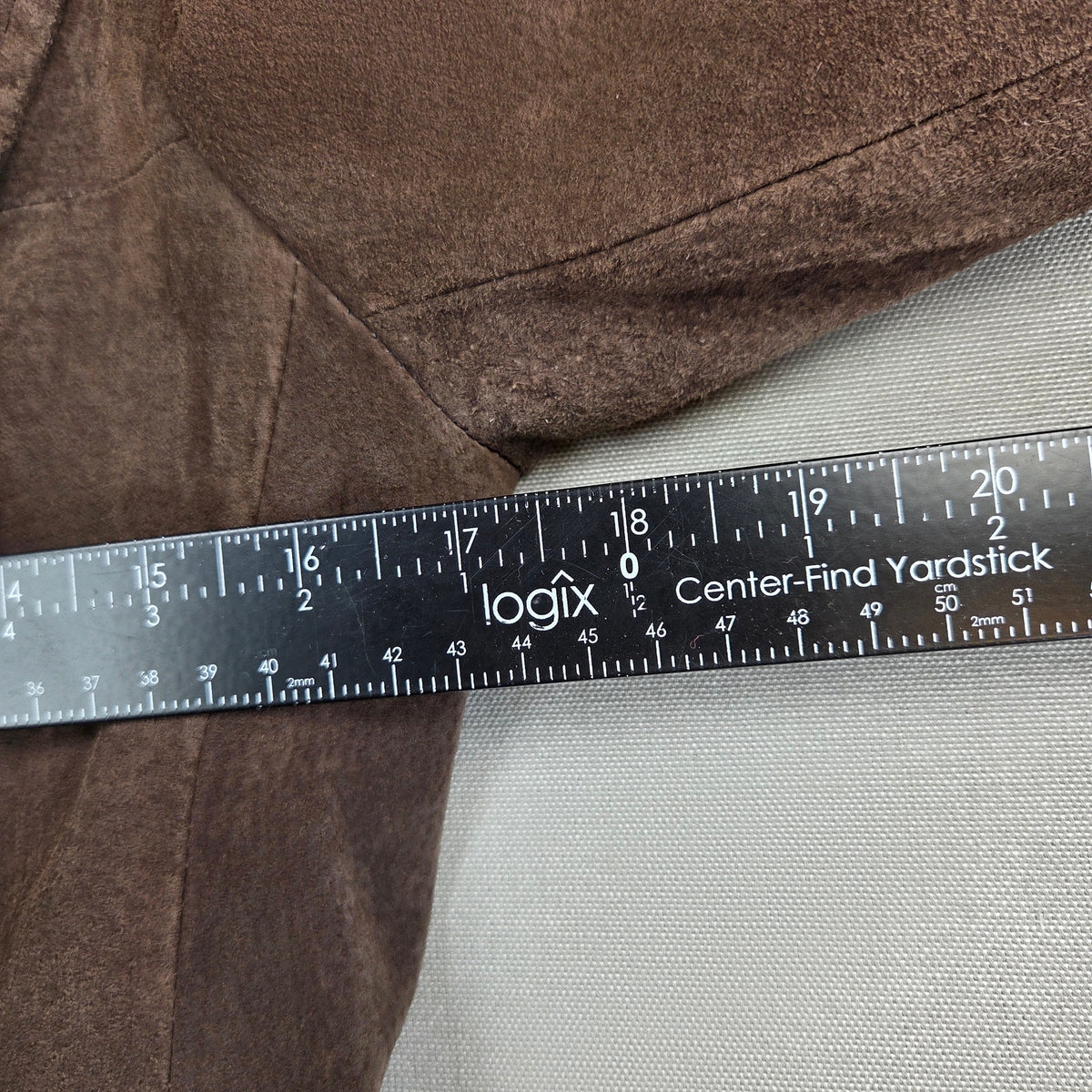 Vintage Brown Suede Leather Blazer Jacket Womens 7/8 Hong Kong Unbranded Coat