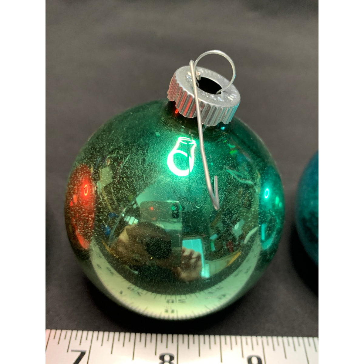 Vintage Shiny Brite Glass Christmas Ornaments Lot Red Green Blue Silver USA