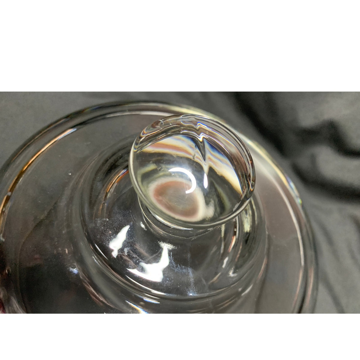 Clear Glass Cheese Dome Cloche Pebble Pattern Serving Plate 2 Piece Set