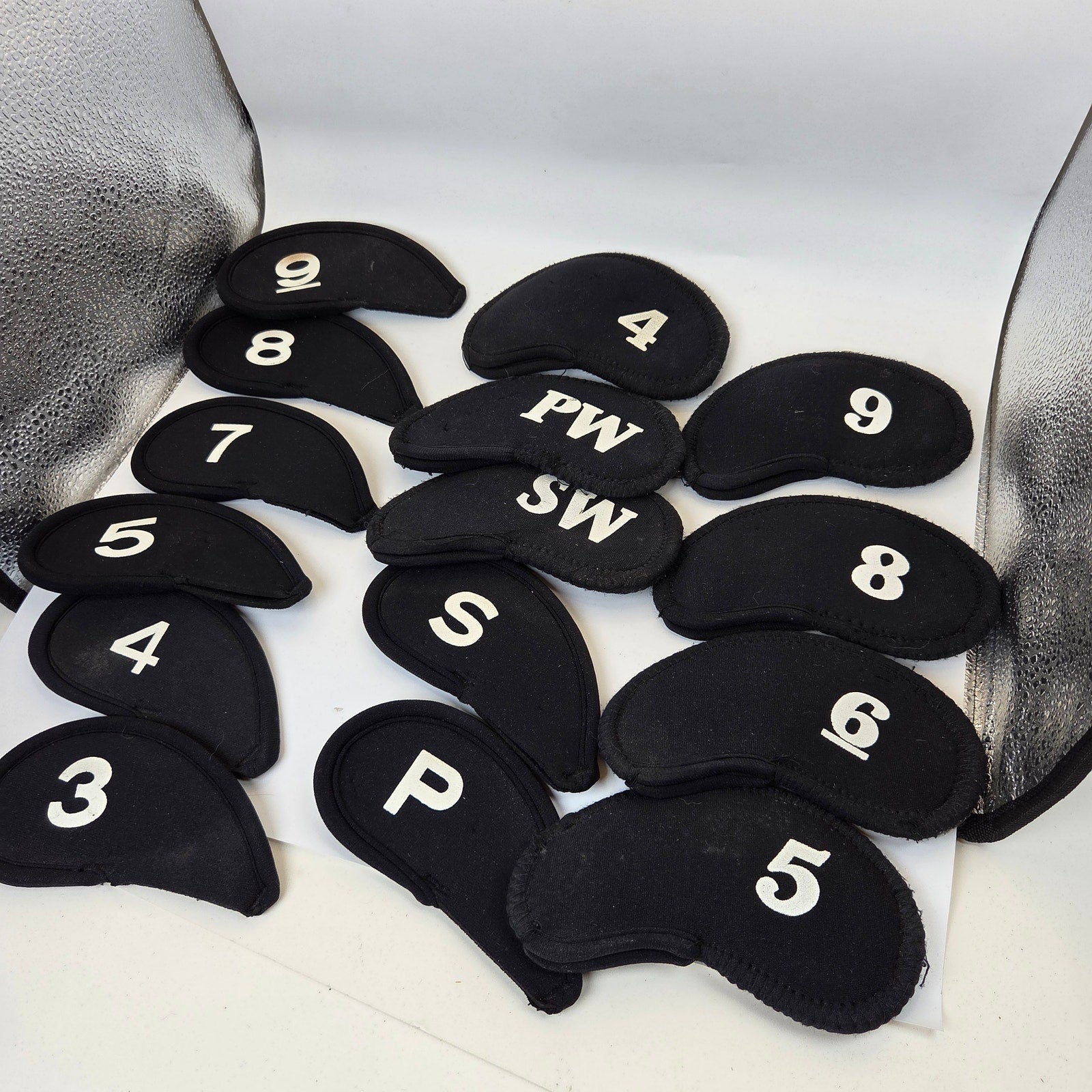 Unbranded Golf Iron Head Covers Lot 15 Neoprene Mixed Set PW SW P 3-9 Used