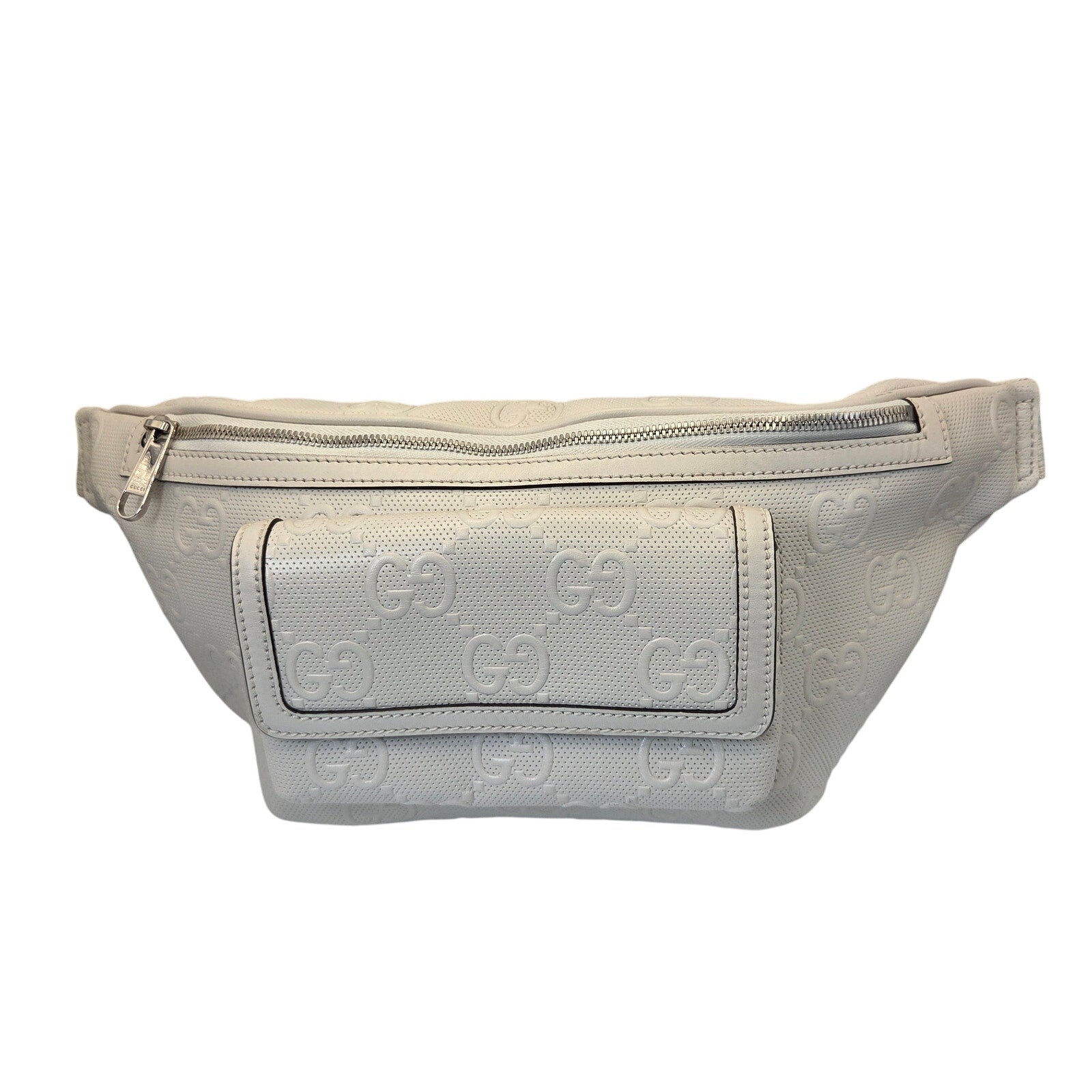 Gucci Perforated Guccissima Leather Belt Bag / Waist Bag Ivory Off-White