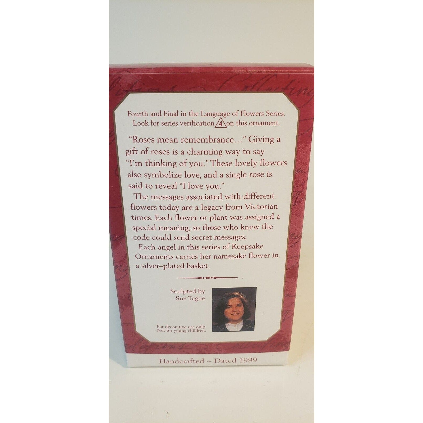 Hallmark Keepsake Christmas Ornament Rose Angel Collectors Series 1999
