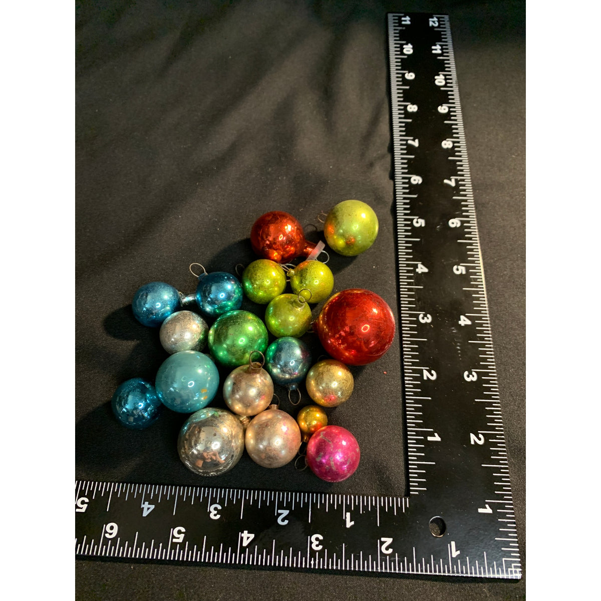 Vintage Mini Glass Christmas Ball Ornaments Mixed Lot 19 West Germany