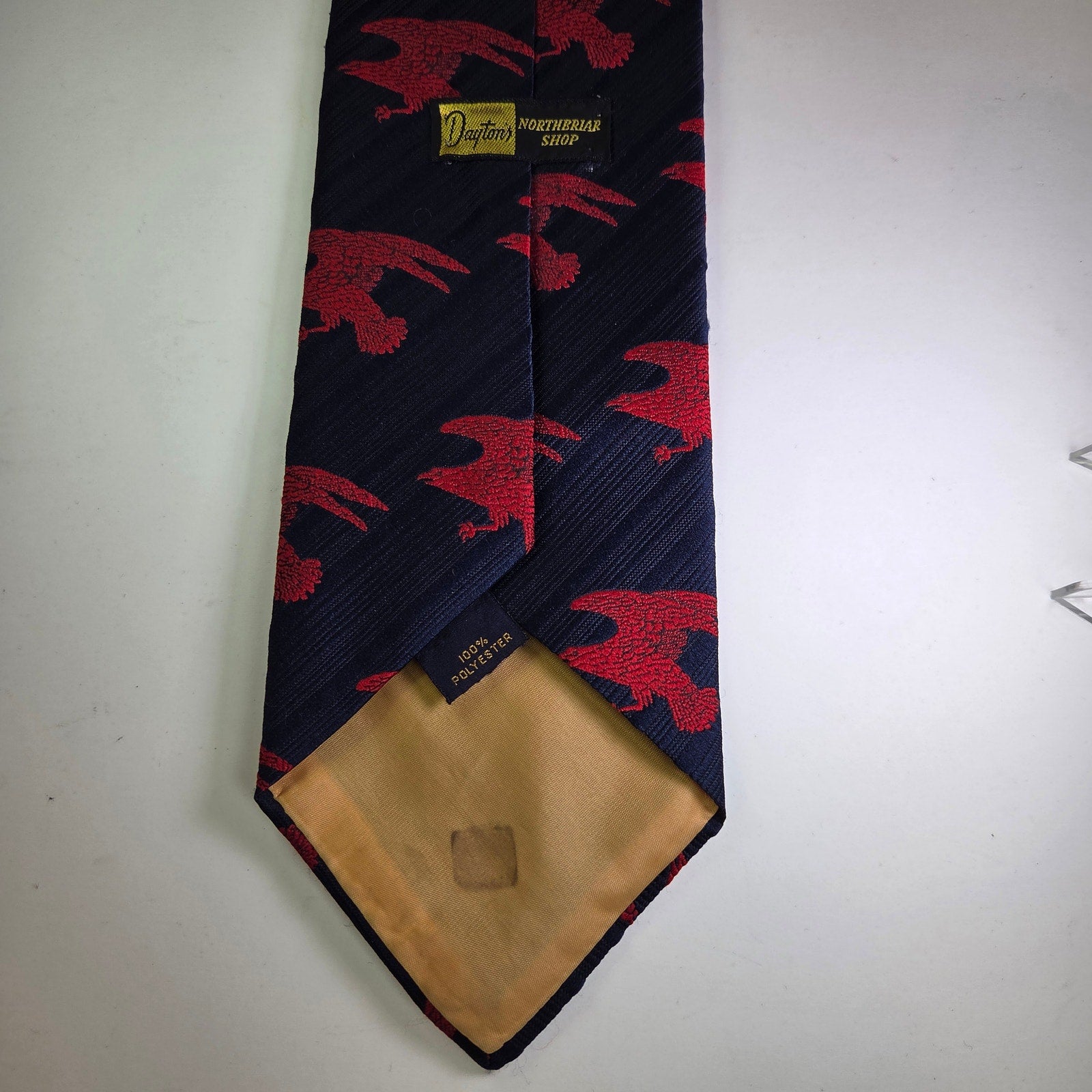 Vintage Dayton’s Northbriar Regal Eagle Necktie Red Gold Green USA 4.25x55