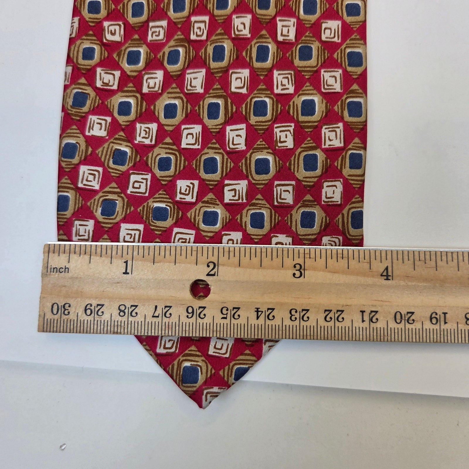 Alta Moda Cervino Italy Silk Geometric Necktie Wide Vintage Mens Tie Vintage