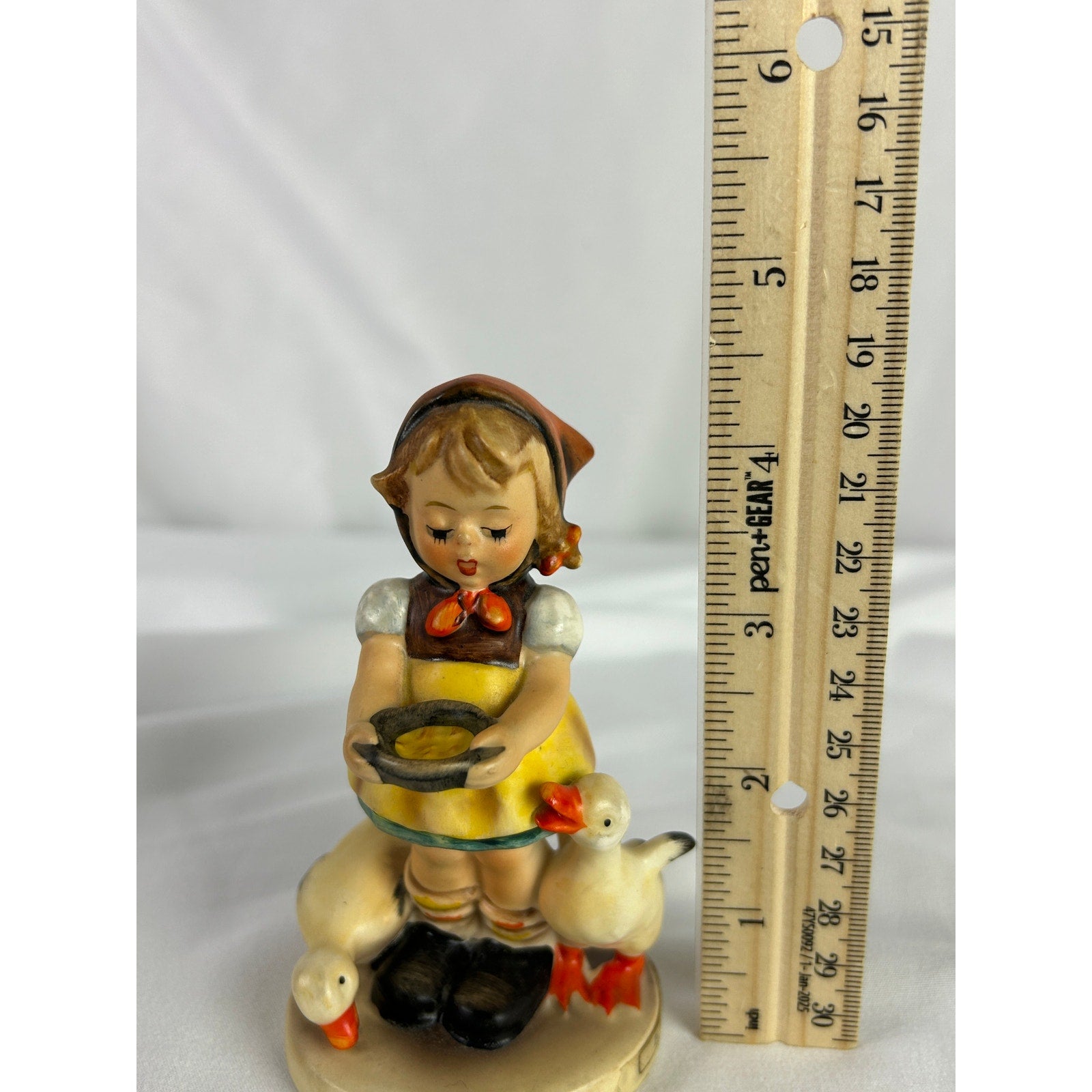 Goebel West Germany Be Patient Figurine Girl Feeding Geese Figurine