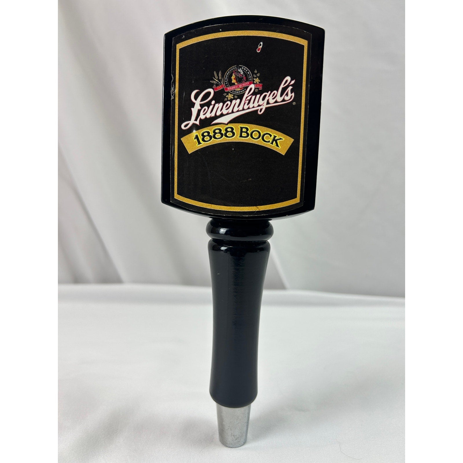 Leinenkugel's 1888 Bock Beer Tap Handle Black Wood Bar Pub Draft Knob