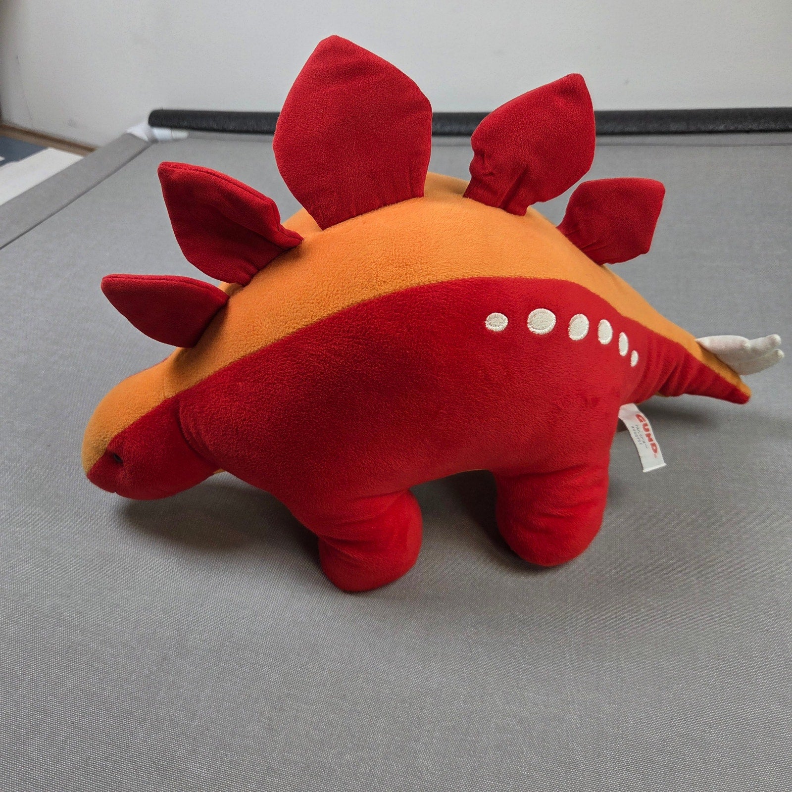 GUND Tailspin Stegosaurus Dinosaur Plush Red Orange Stuffed Animal Toy 18"