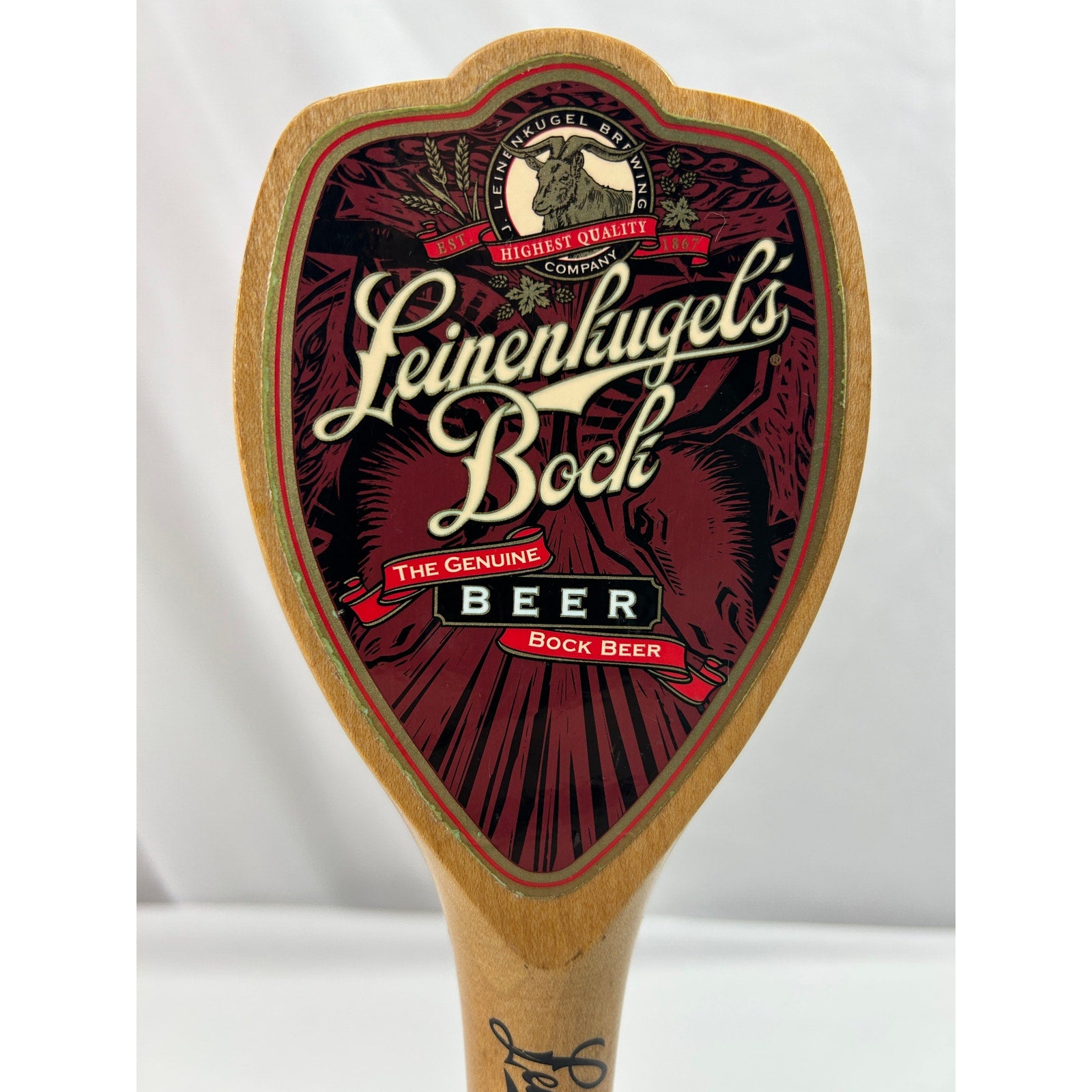 Leinenkugel's Bock Seasonal Beer Tap Handle Wood Draft Faucet Pull Knob