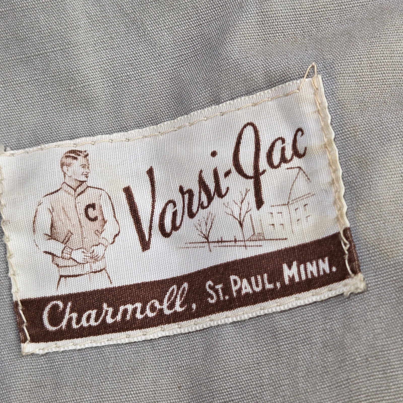 Varsi Jac Charmoll Varsity Jacket Wool Snap Front Vintage 60s 70s Mens M