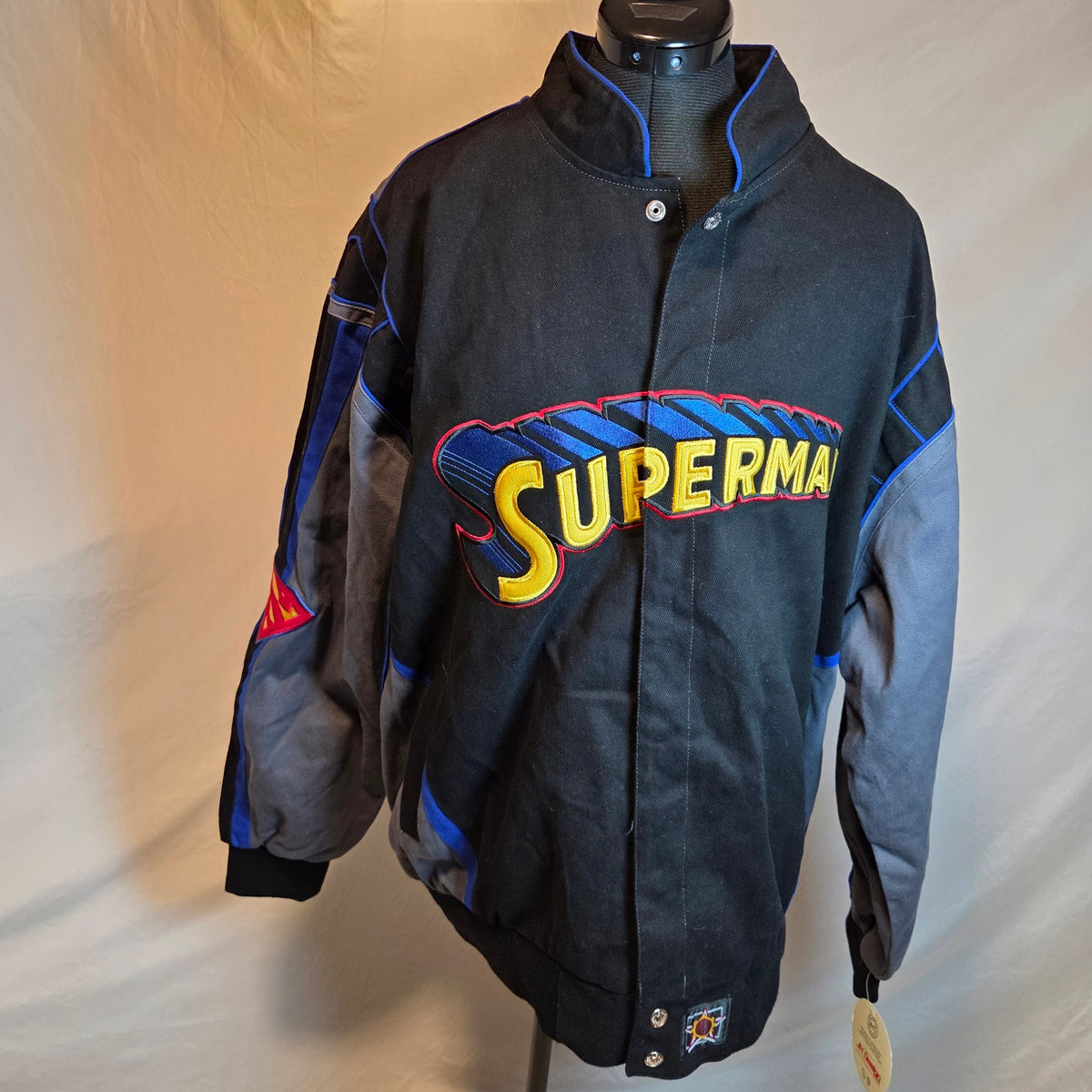 JH Design Superman DC Comics Racing Jacket Mens 3XL Embroidered NWT