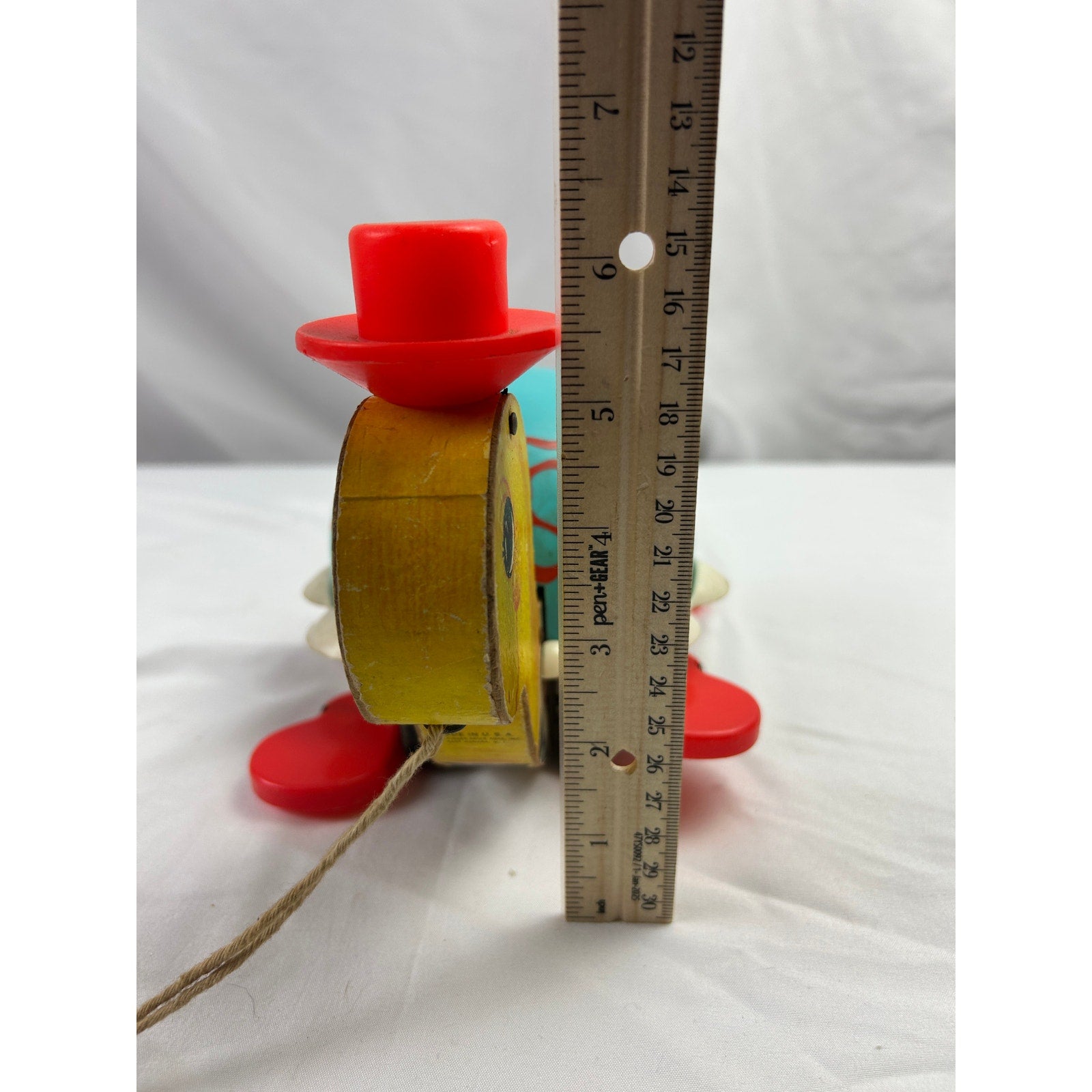 Vintage Fisher Price Turtle Pull Toy 773 1962 Top Hat Wooden Toy