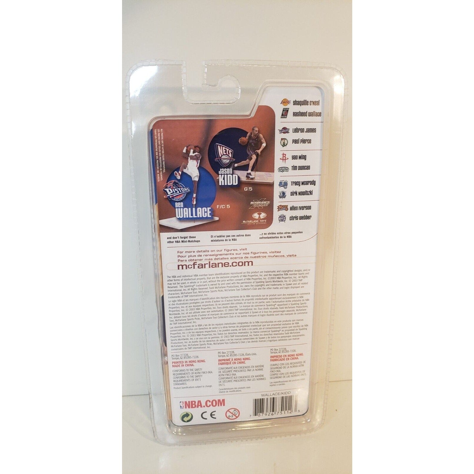 Jason Kidd (Nets) & Ben Wallace (Pistons) McFarlane 2003 NBA 2 pack 3" Figures