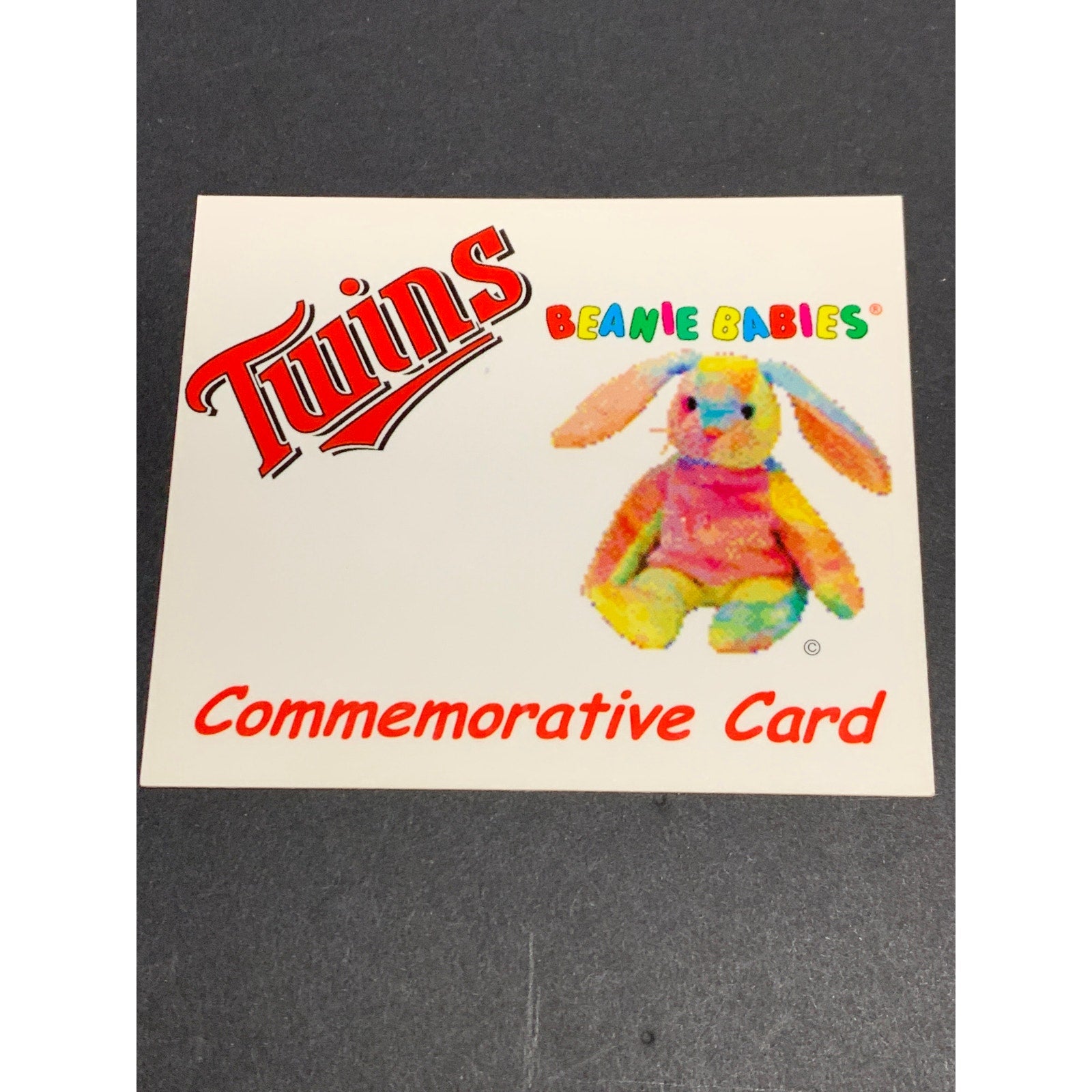 Minnesota Twins Hippie the Tie-dyed Bunny Ty Beanie Babies SGA Giveaway 1999