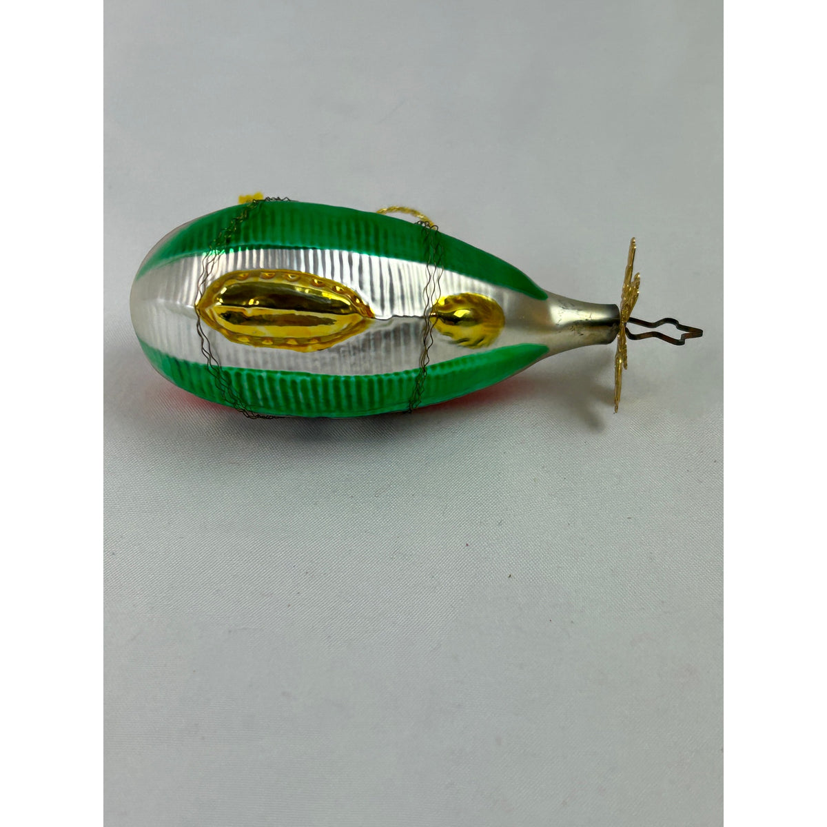 Vintage West German ZR III Zeppelin Blown Glass Christmas Ornament 3.25"