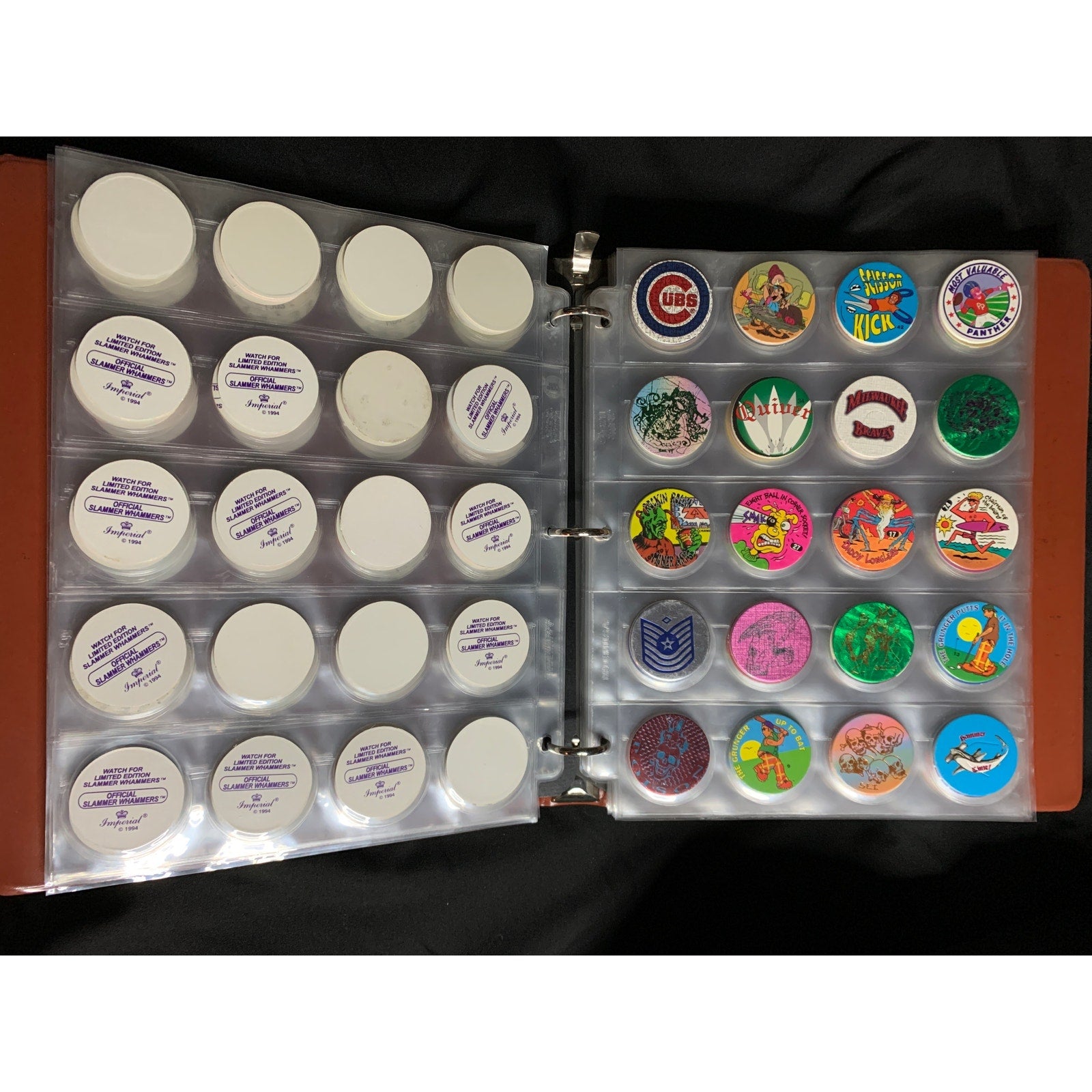 Vintage 1990s POG Collection Binder 350+ POGs Holographic Slammers Mixed Lot