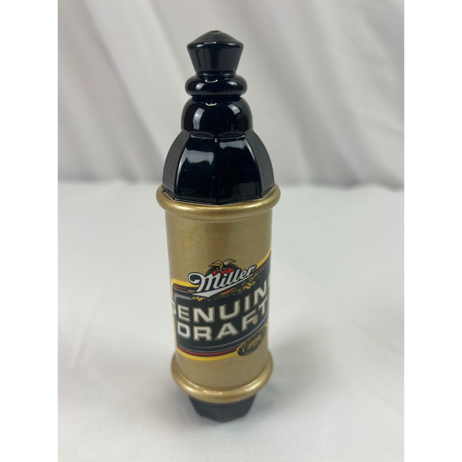 Vintage Miller Genuine Draft MGD Gold Black Beer Tap Handle Breweriana 5 Inch